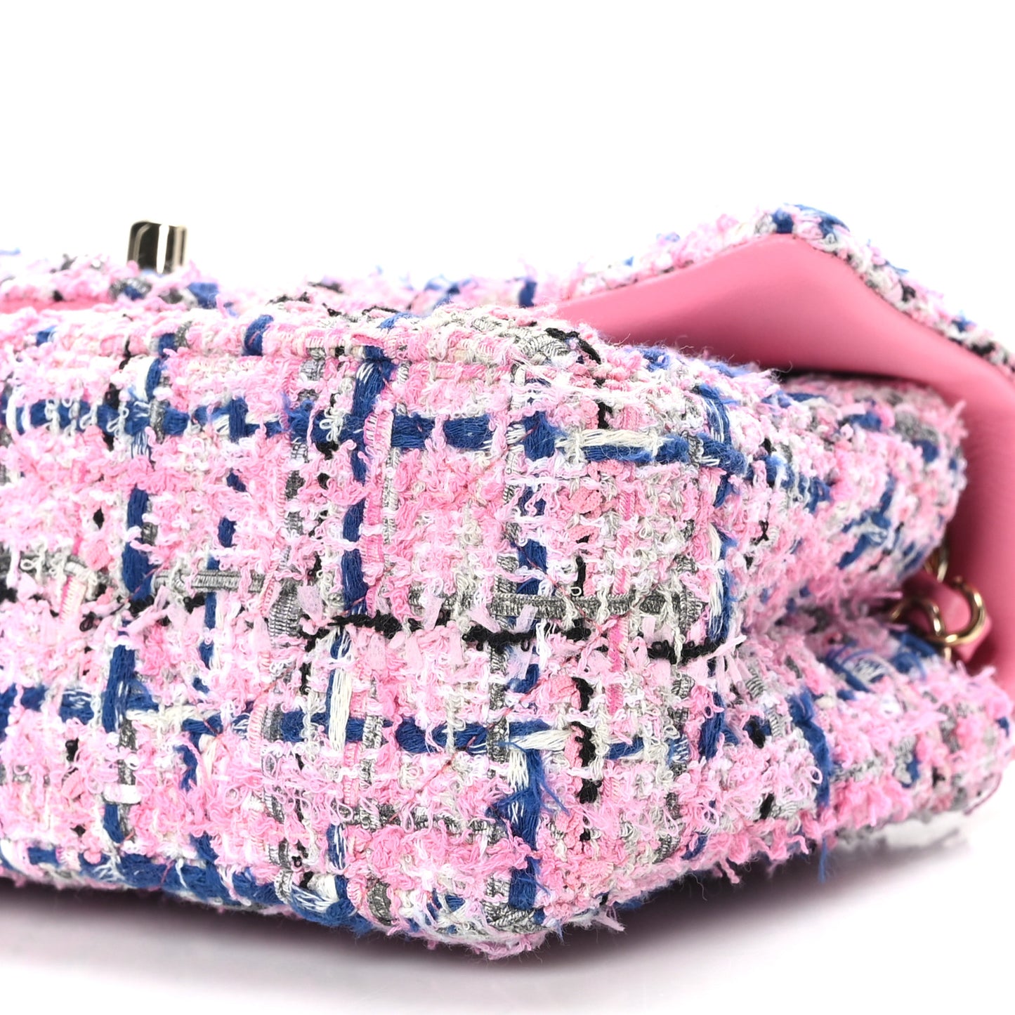 Tweed Quilted Mini Rectangular Flap Pink Multicolor