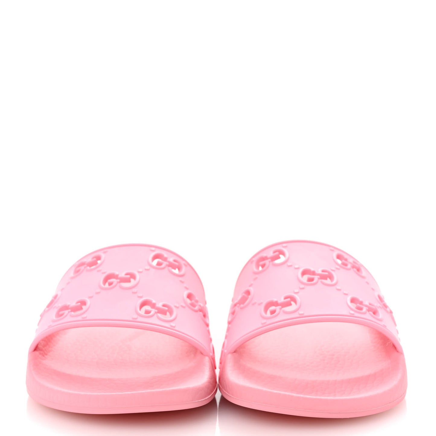 Rubber GG Monogram Perforated Womens Slide Sandals 36 Rose Box