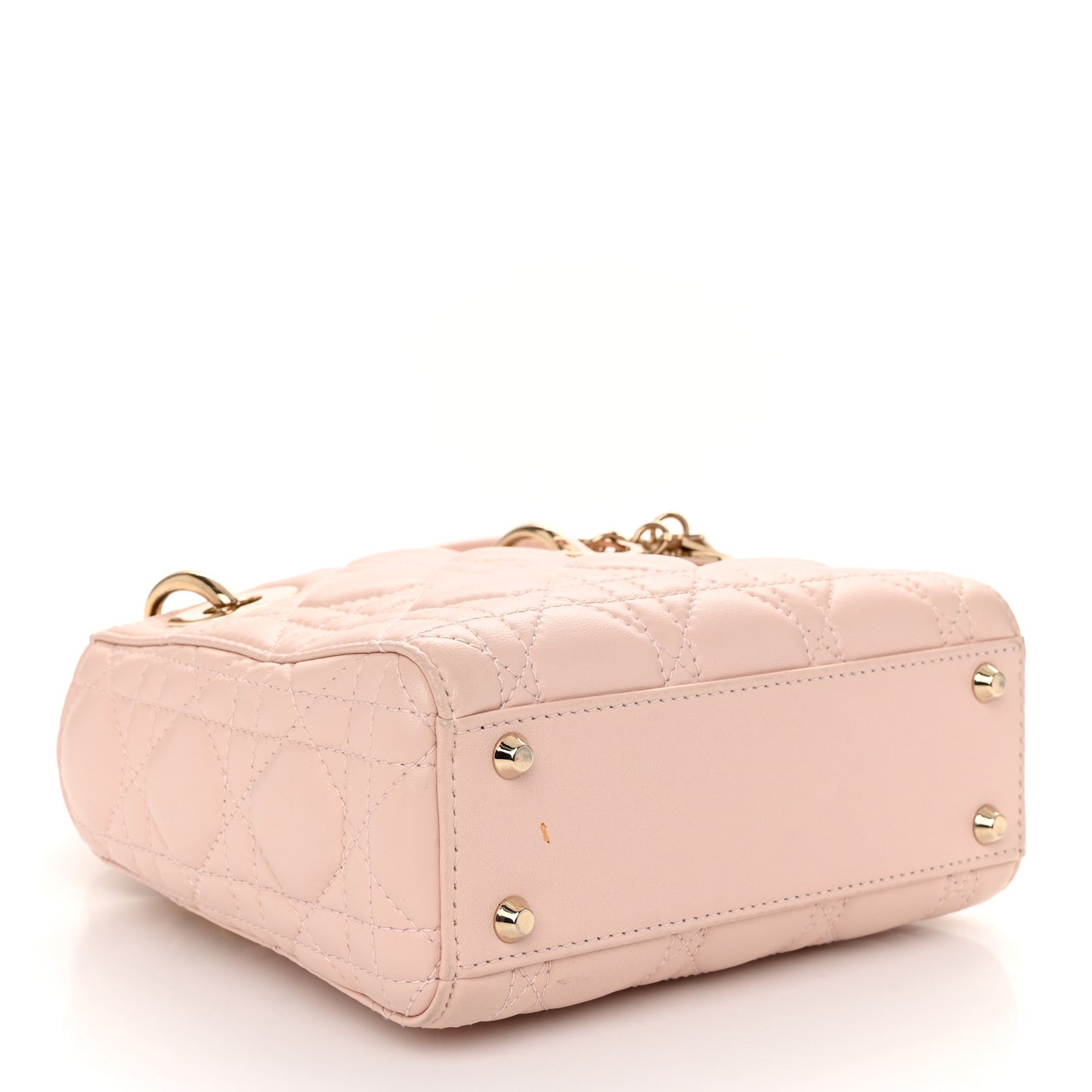 Lambskin Cannage Mini Lady Dior Rose Poudre