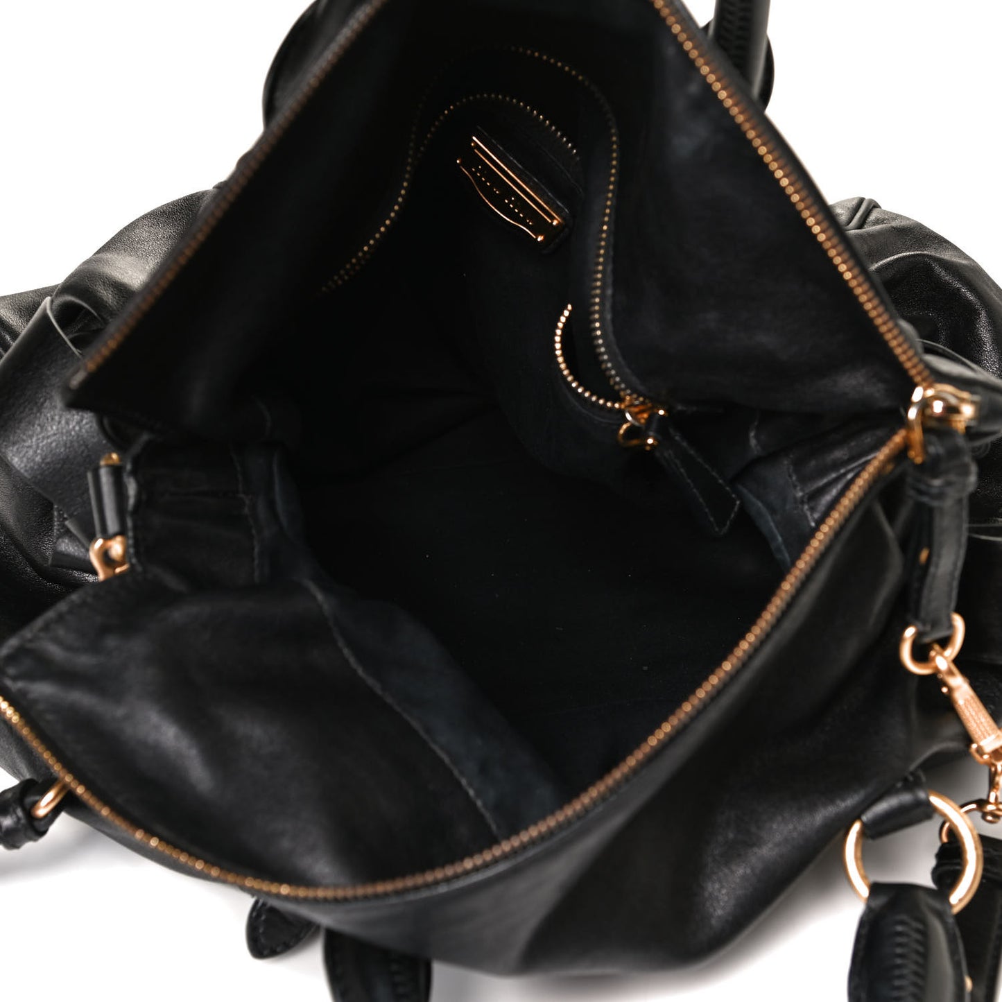 Vitello Lux Bow Tote Black