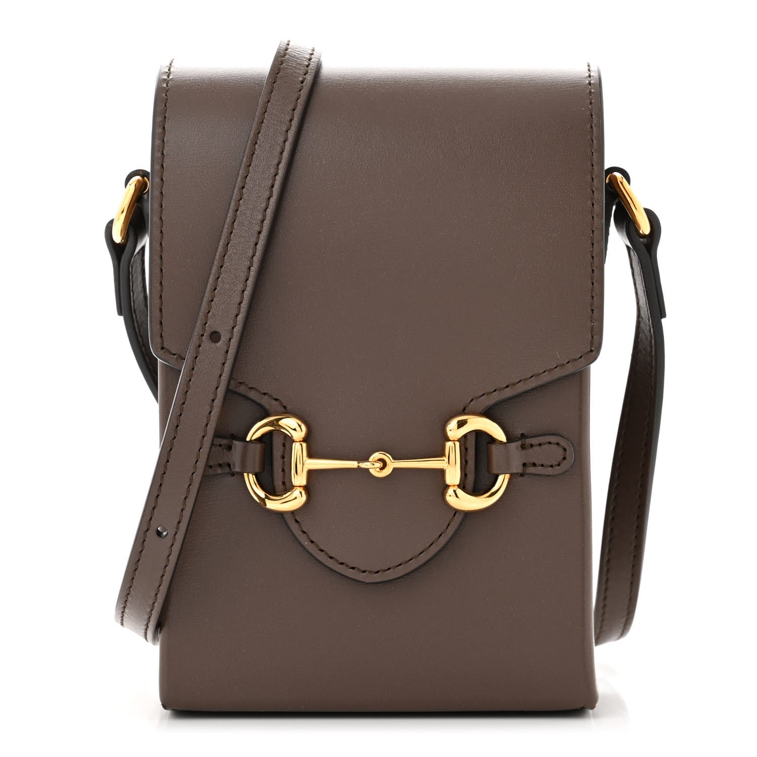 Gucci Boarded Plutone Calfskin Mini Horsebit 1955 Crossbody Bag New Acero 1 of 11