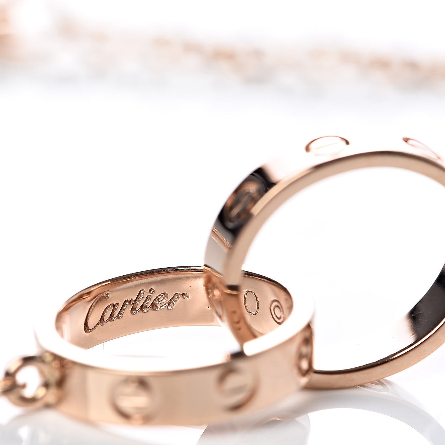 18K Pink Gold Interlocking LOVE Necklace