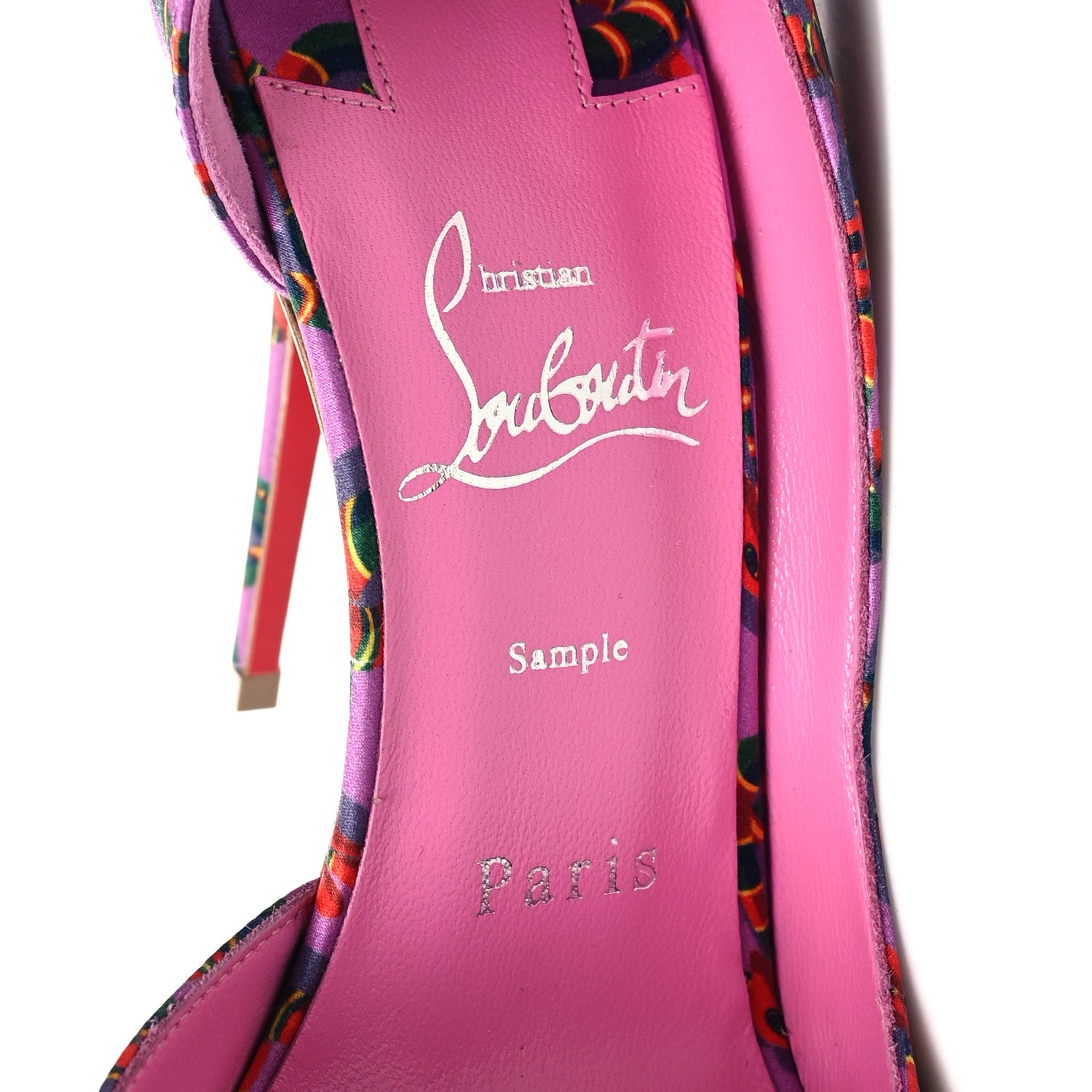 Christian Louboutin Satin Printed Iriza 100 Pumps 37 Gummy 7 of 8