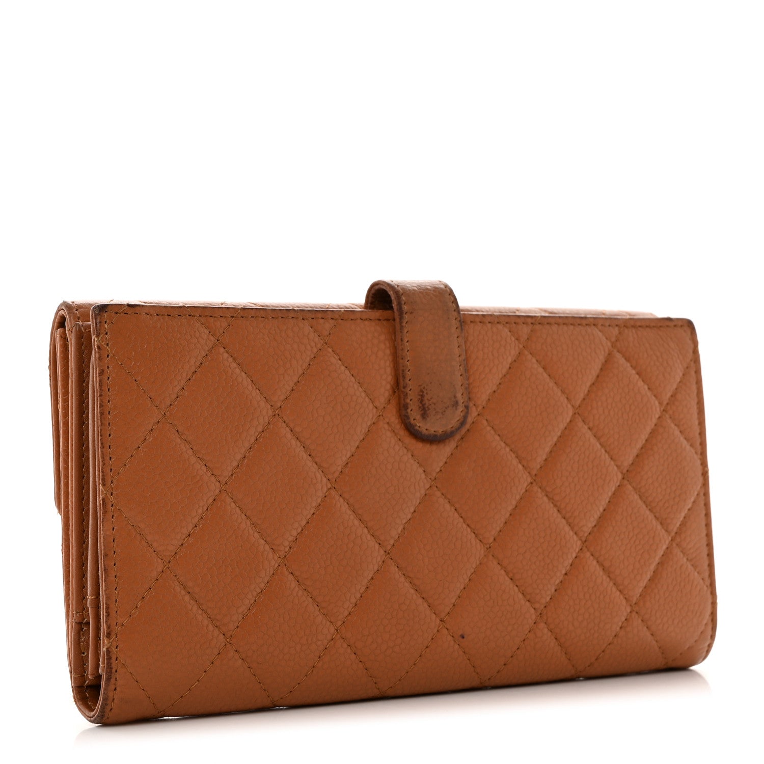 Chanel Caviar Quilted Long Flap Wallet Light Brown 3 of 14