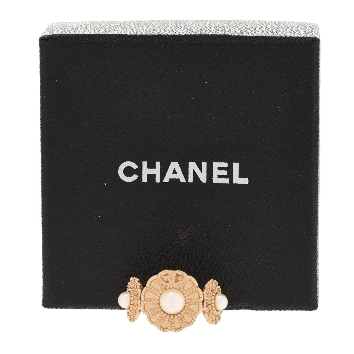Pearl Camellia CC Ring 6.5 Light Gold