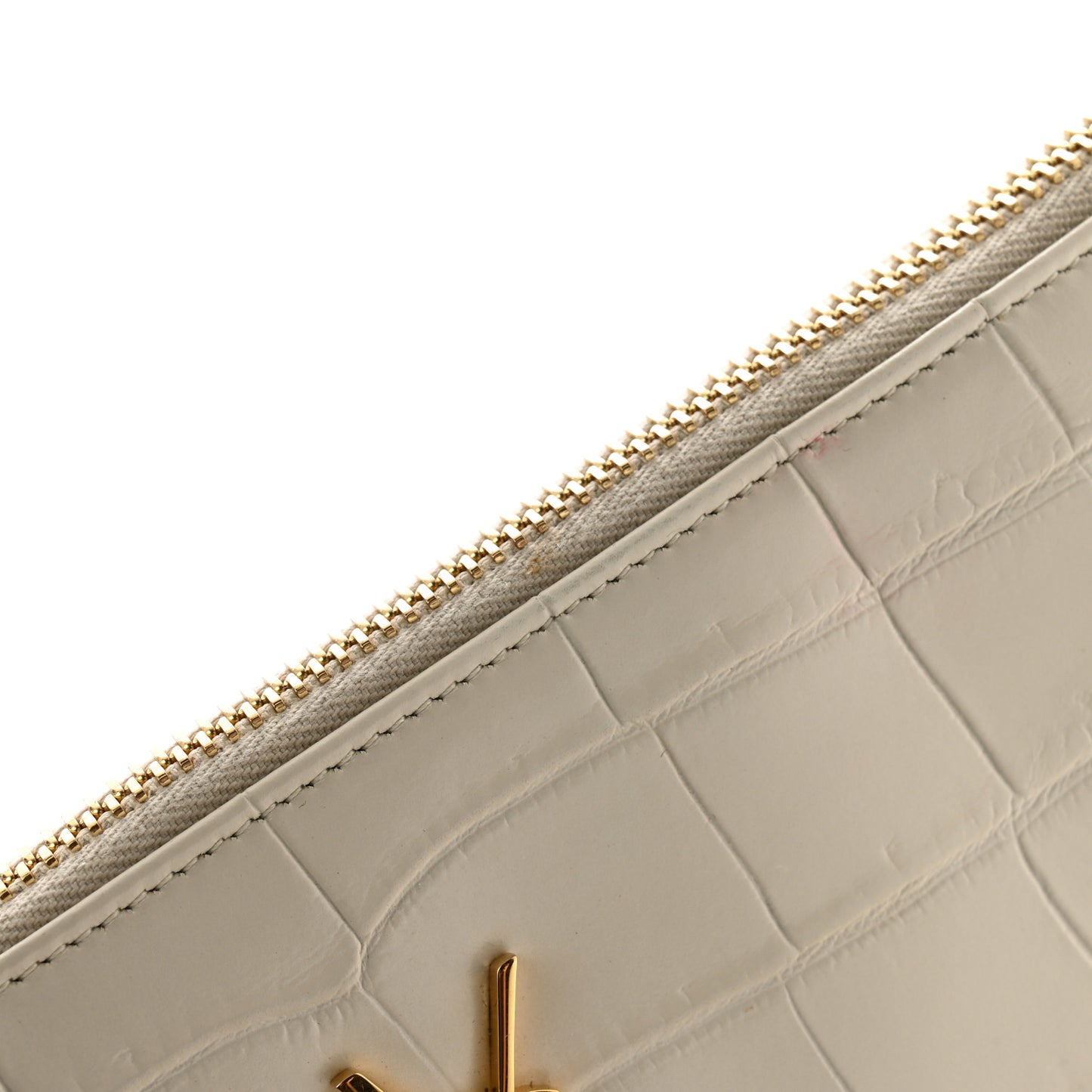 Calfskin Crocodile Embossed Tablet Pouch Crema Soft