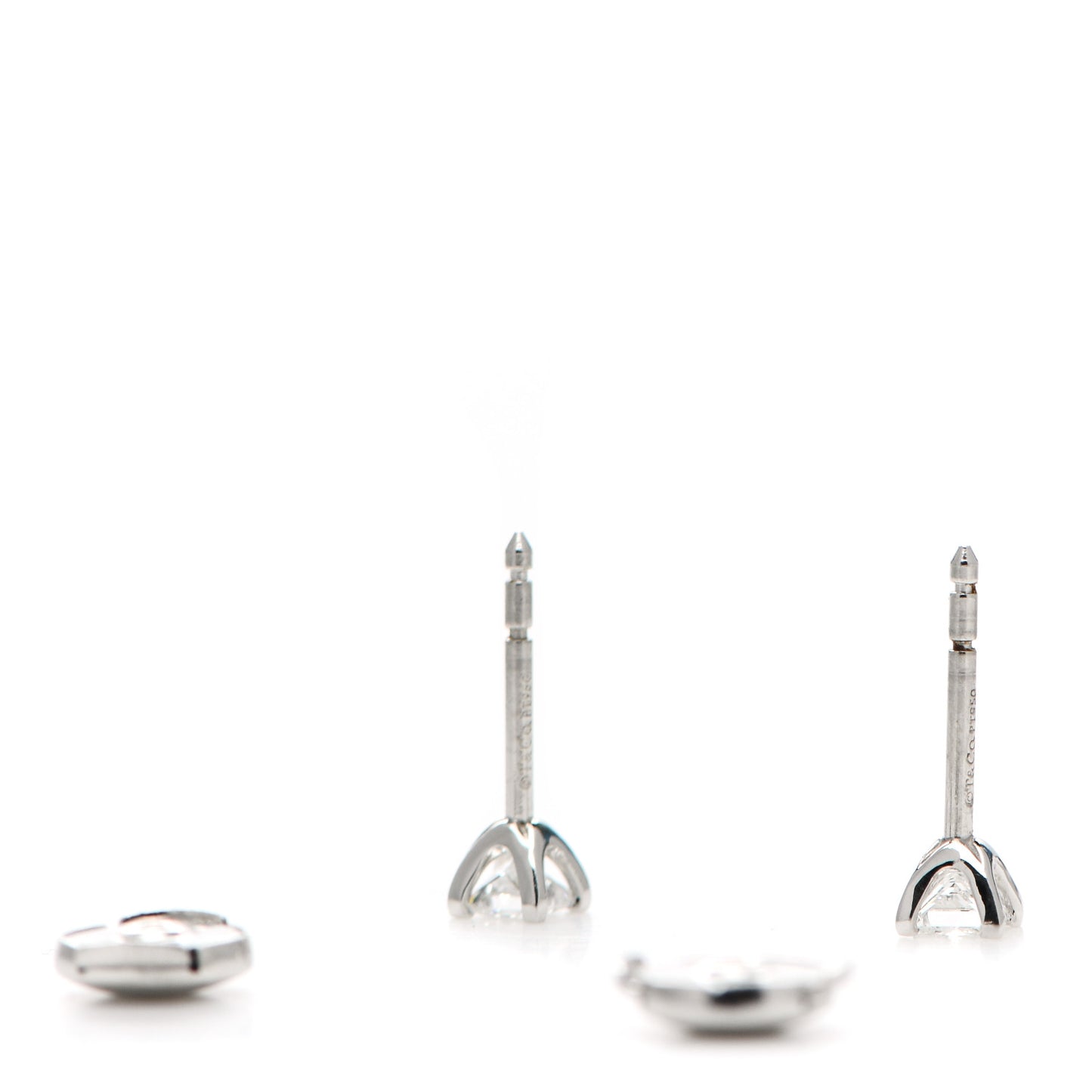 Platinum Diamond .40ctw Princess Cut Solitaire Earrings