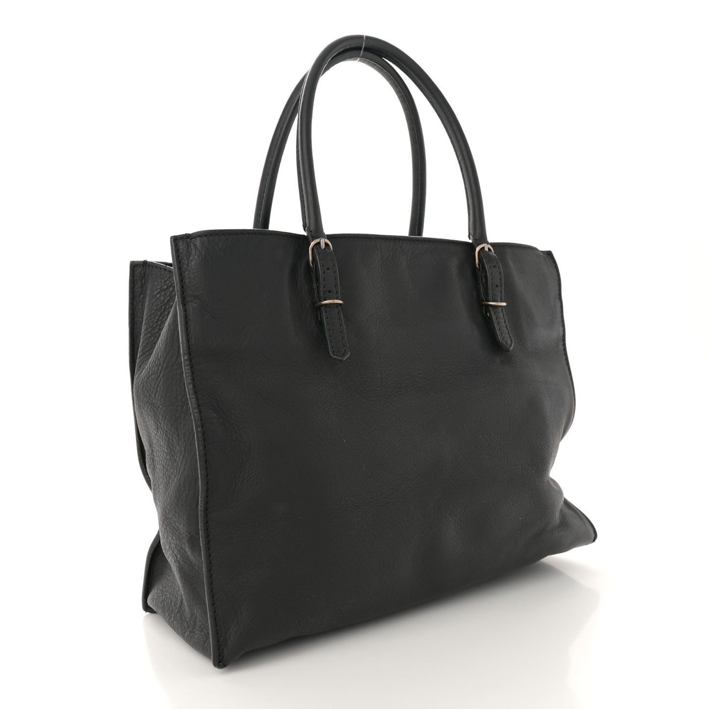 Veau Souple Mini Papier Tote Black