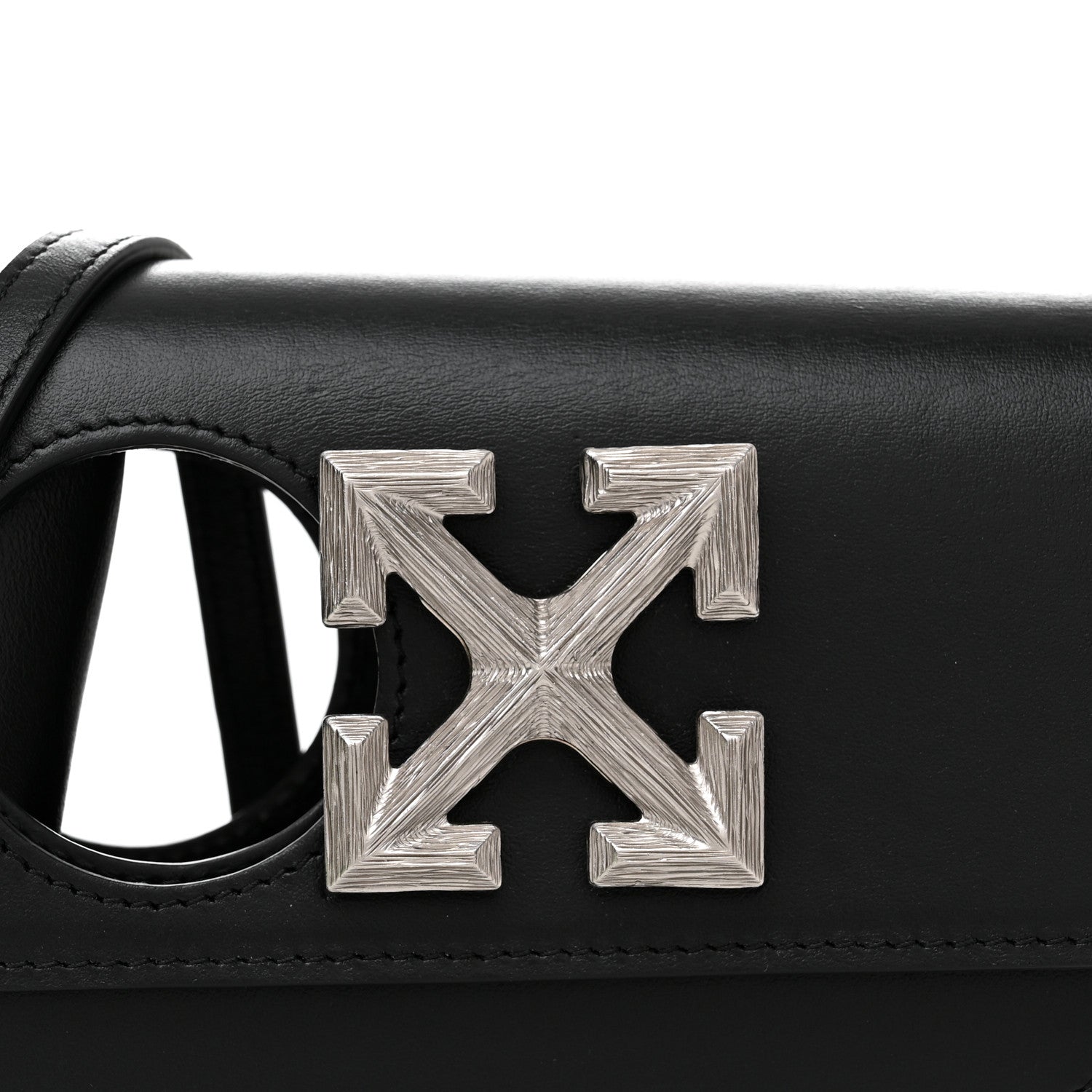 Off-White Calfskin Jitney 0.7 Meteor Bag Black 10 of 12