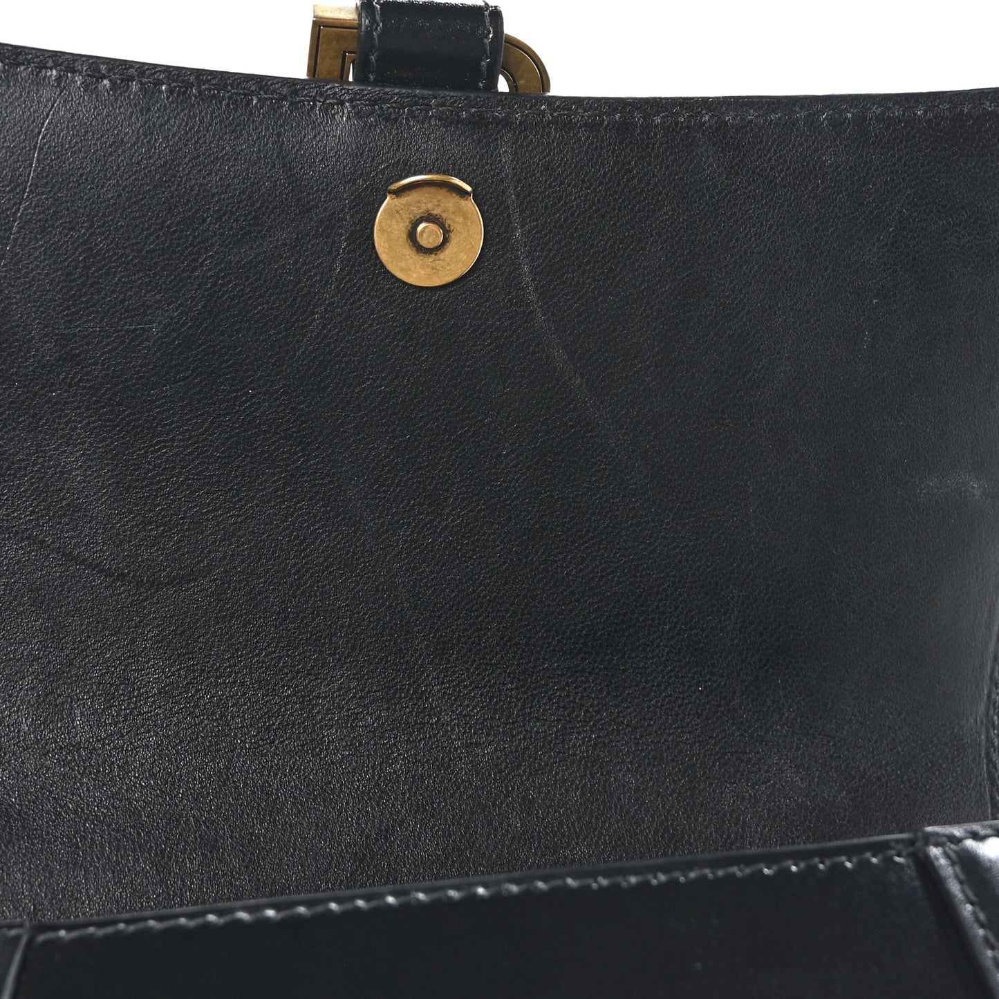 Shiny Box Calfskin Small Hourglass Top Handle Bag Black