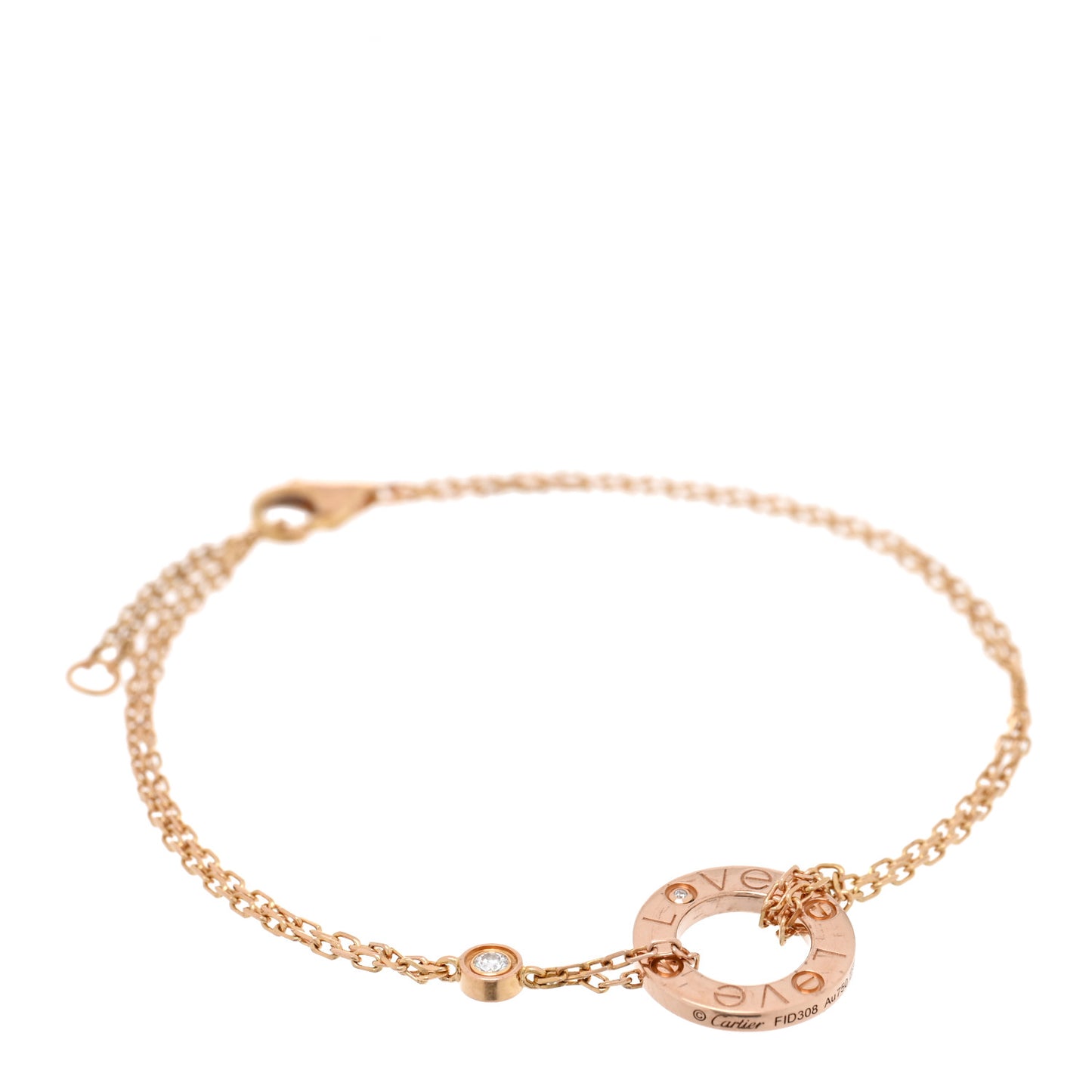 18K Pink Gold Diamond Love Bracelet