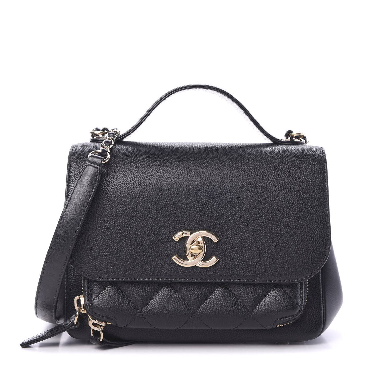Caviar Quilted Small Business Affinity Flap Black