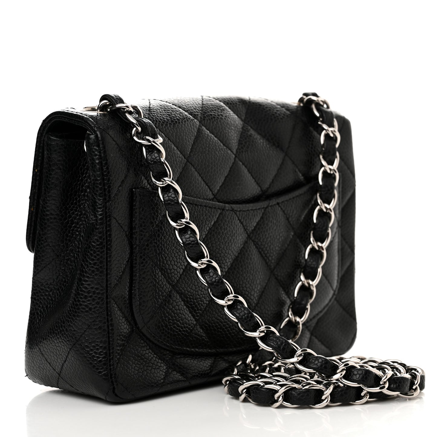 Caviar Quilted Mini Square Flap Black