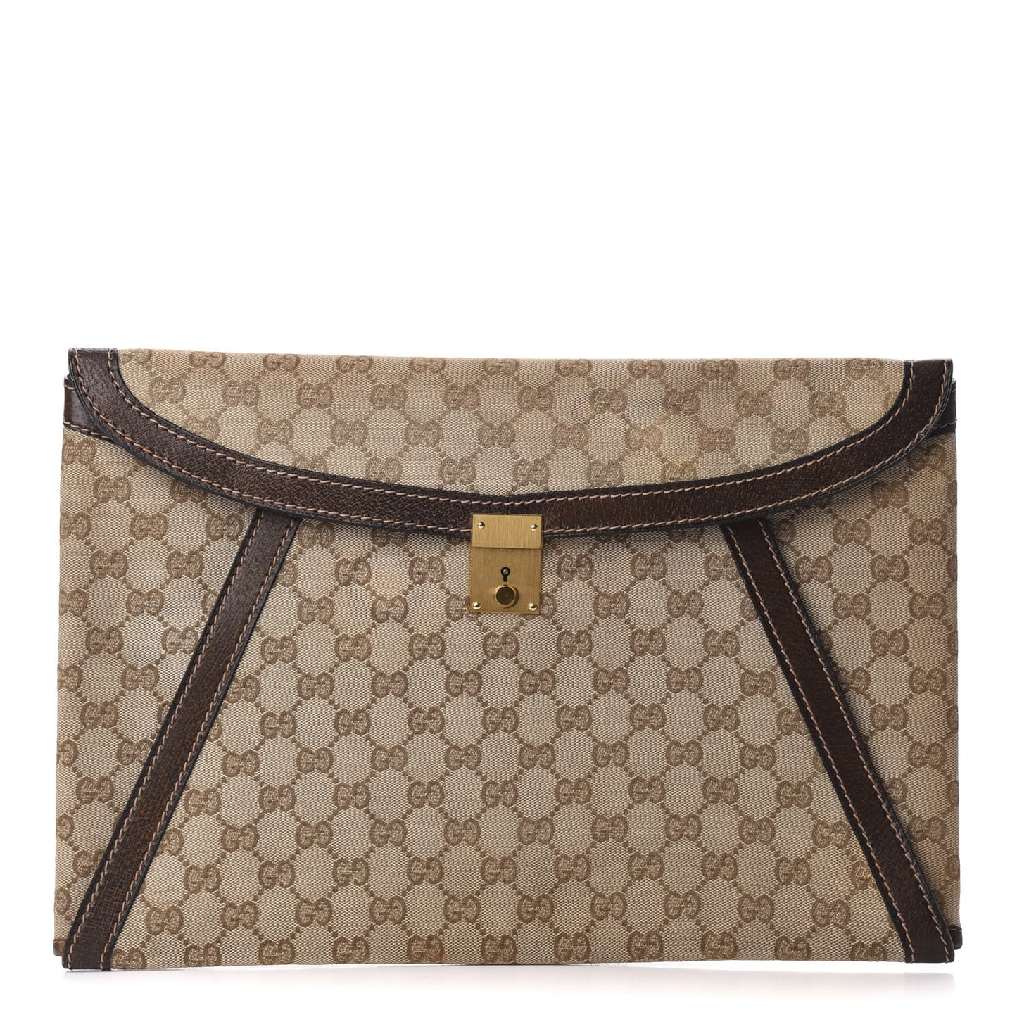 Monogram Flap Clutch Brown
