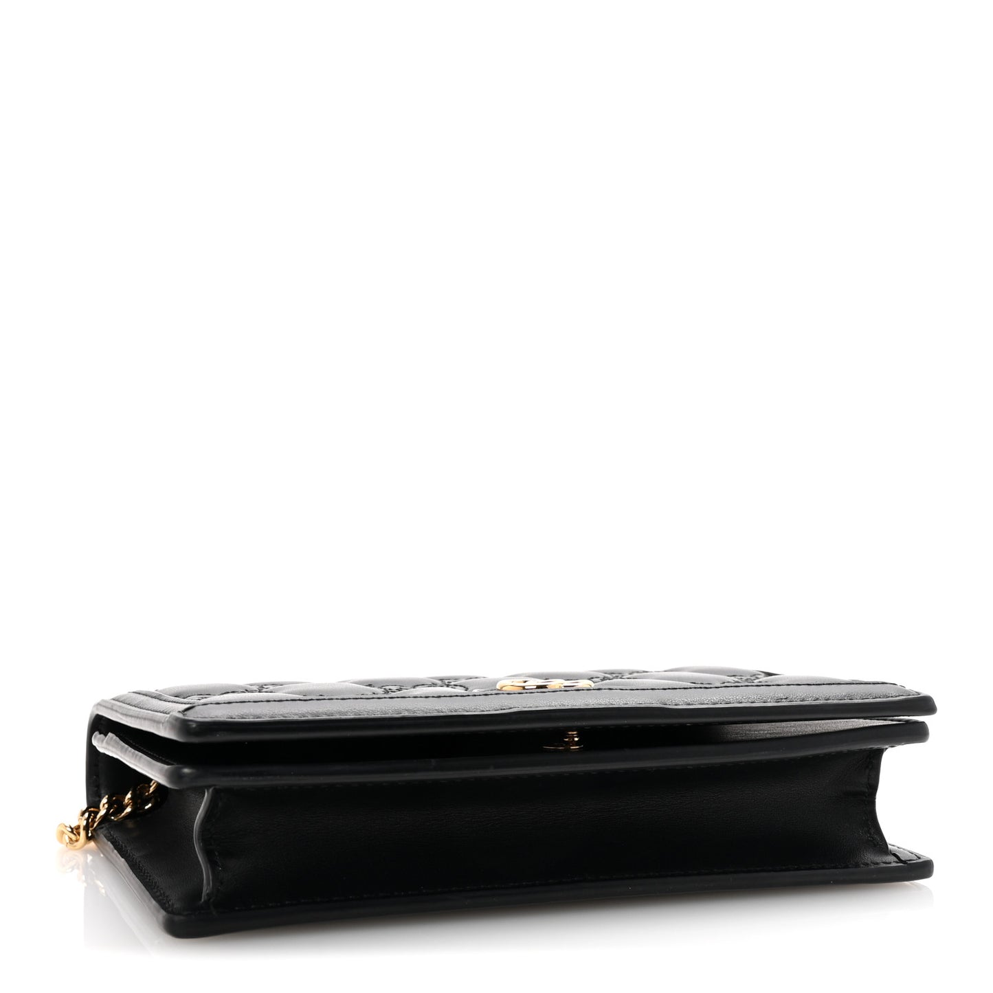 Calfskin GG Matelasse Chain Wallet Black
