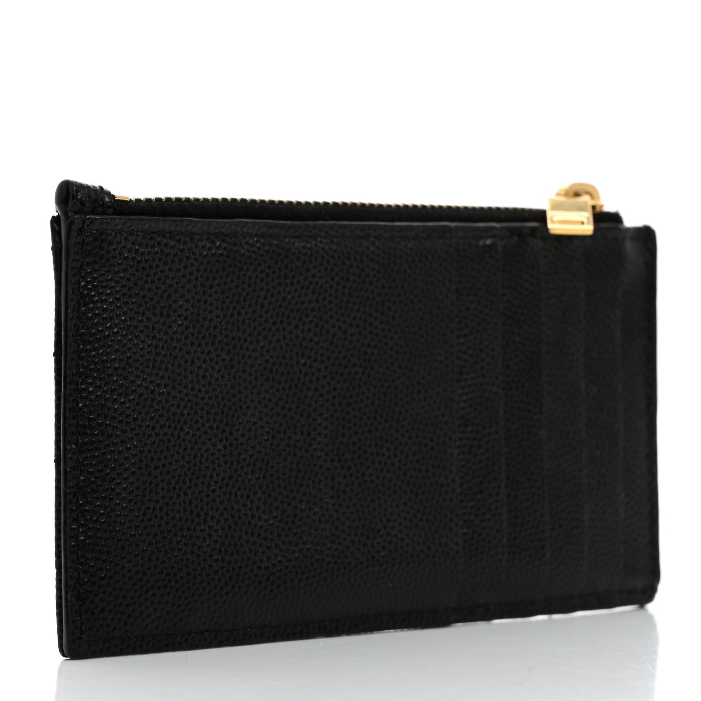 Grain De Poudre Matelasse Chevron Monogram Fragments Zippered Card Case Black
