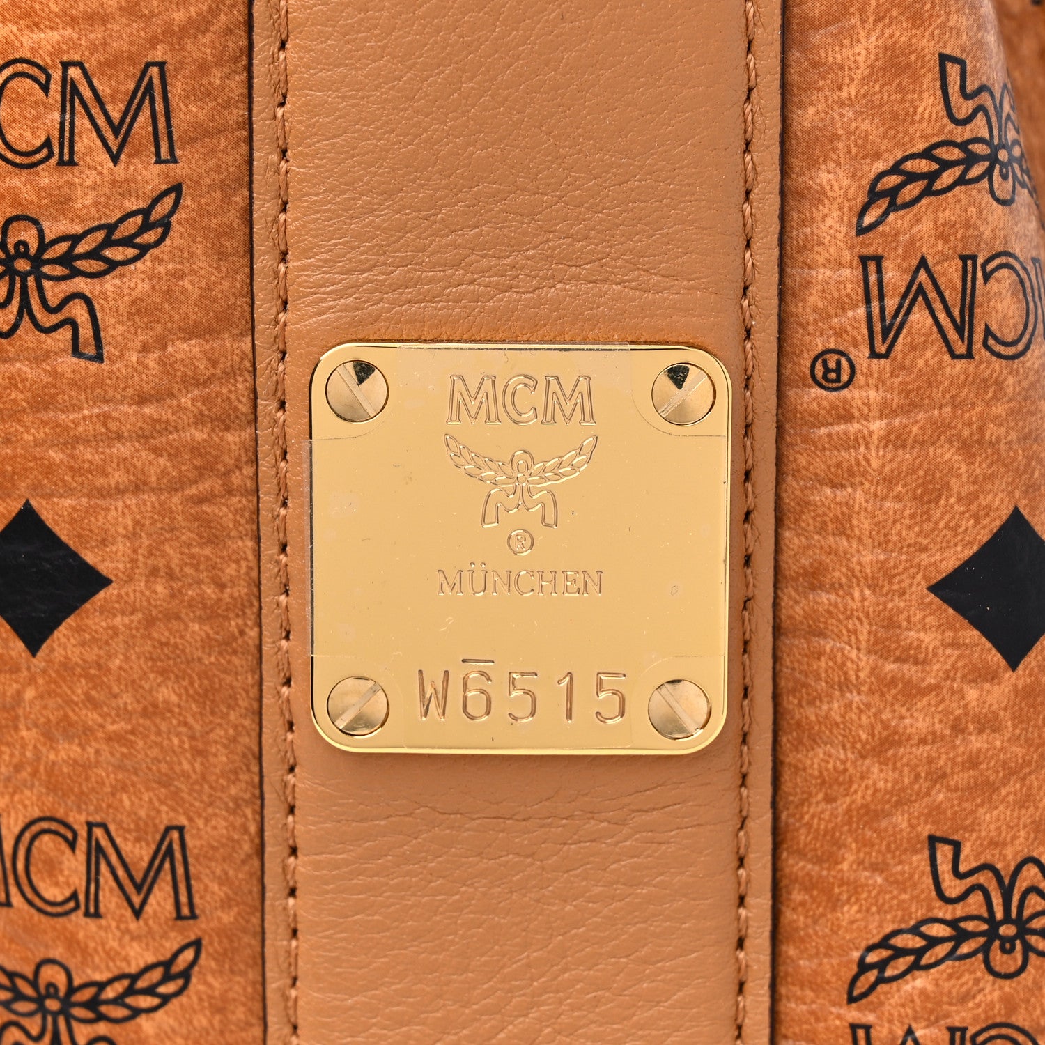 MCM Visetos Medium Liz Reversible Shopper Tote Cognac 6 of 15