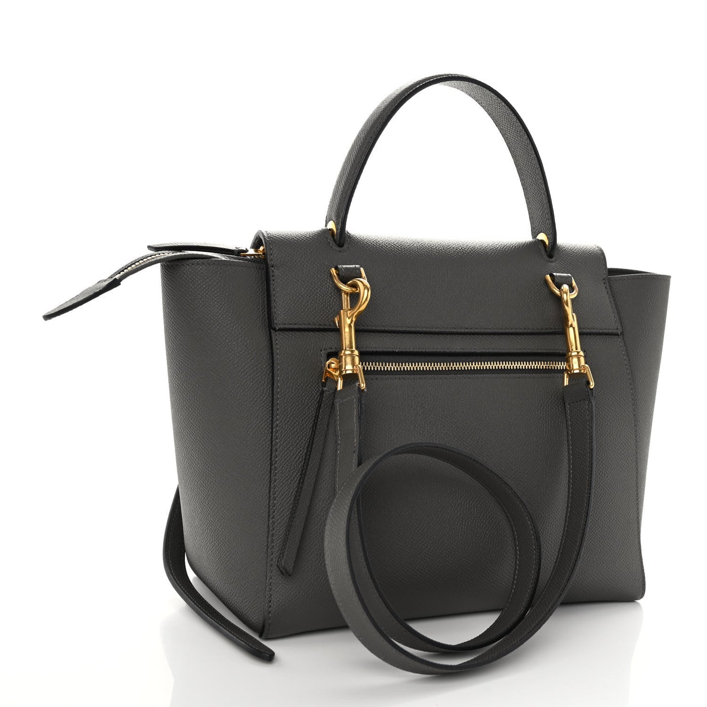 Grained Calfskin Micro Belt Bag Grey
