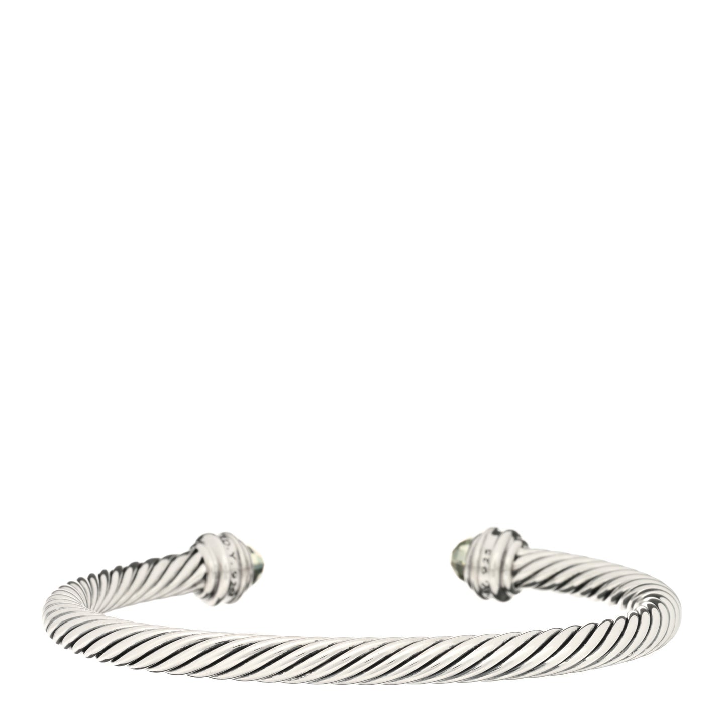 Sterling Silver Diamond Prasiolite 5mm Cable Classics Princess Bracelet