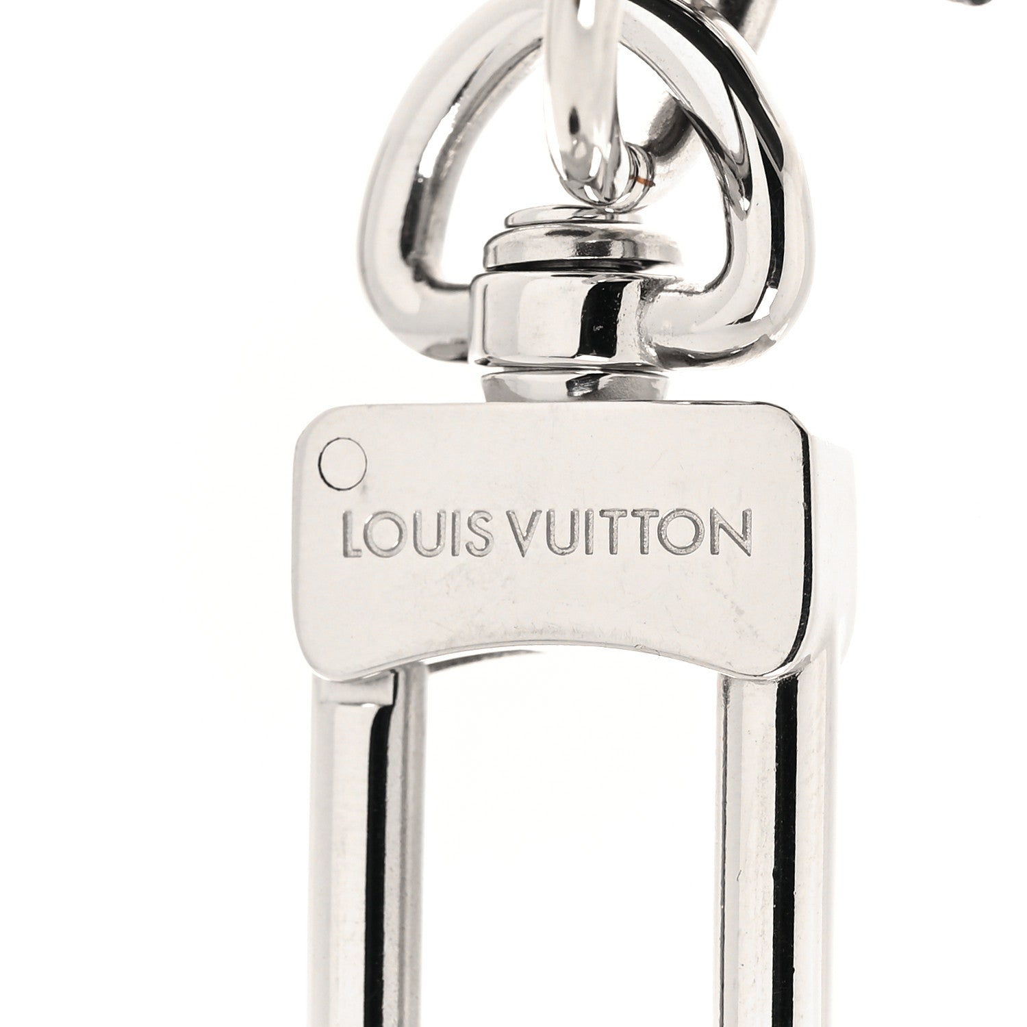 Louis Vuitton Calfskin LV Shape Dragonne Bag Charm Key Holder Black 3 of 4