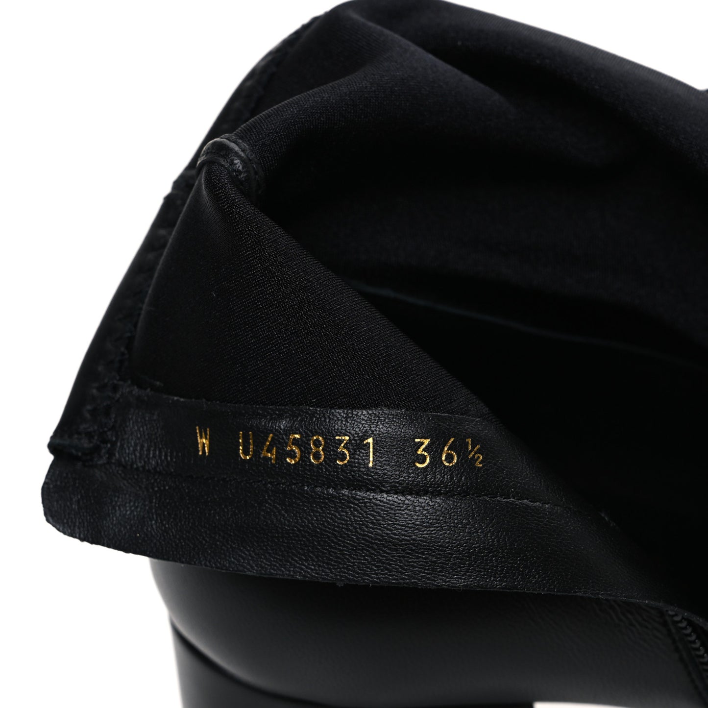 Stretch Lambskin Cap Toe CC Short Boots 36.5 Black