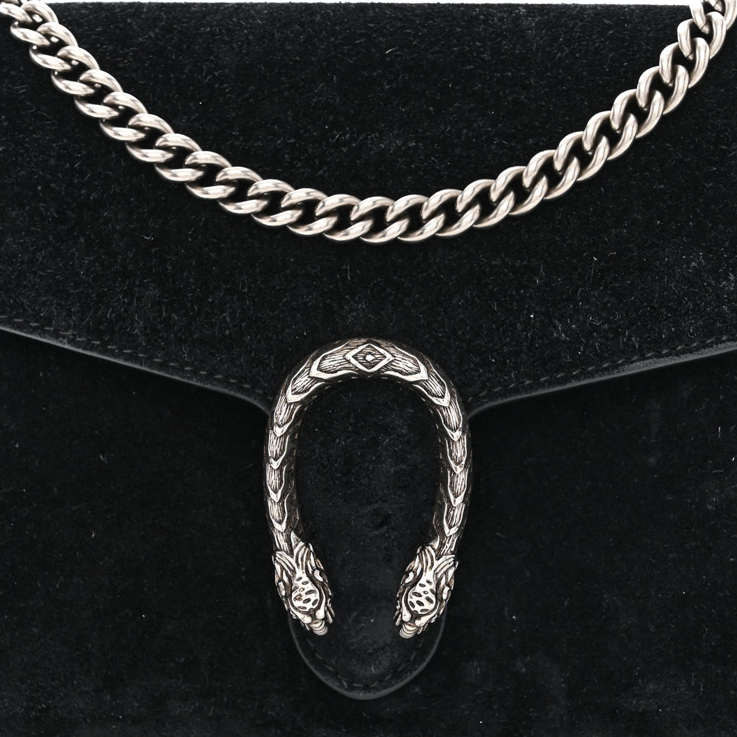 Suede Mini Dionysus Chain Wallet Black