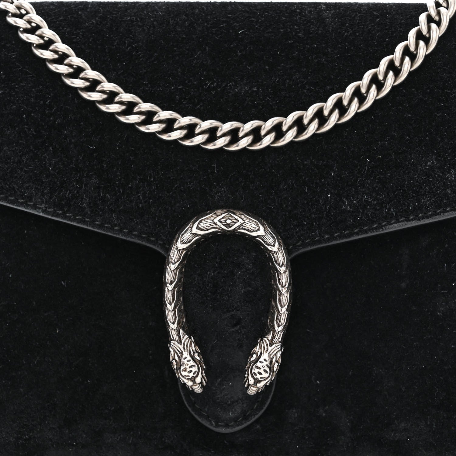Gucci Suede Mini Dionysus Chain Wallet Black 8 of 11