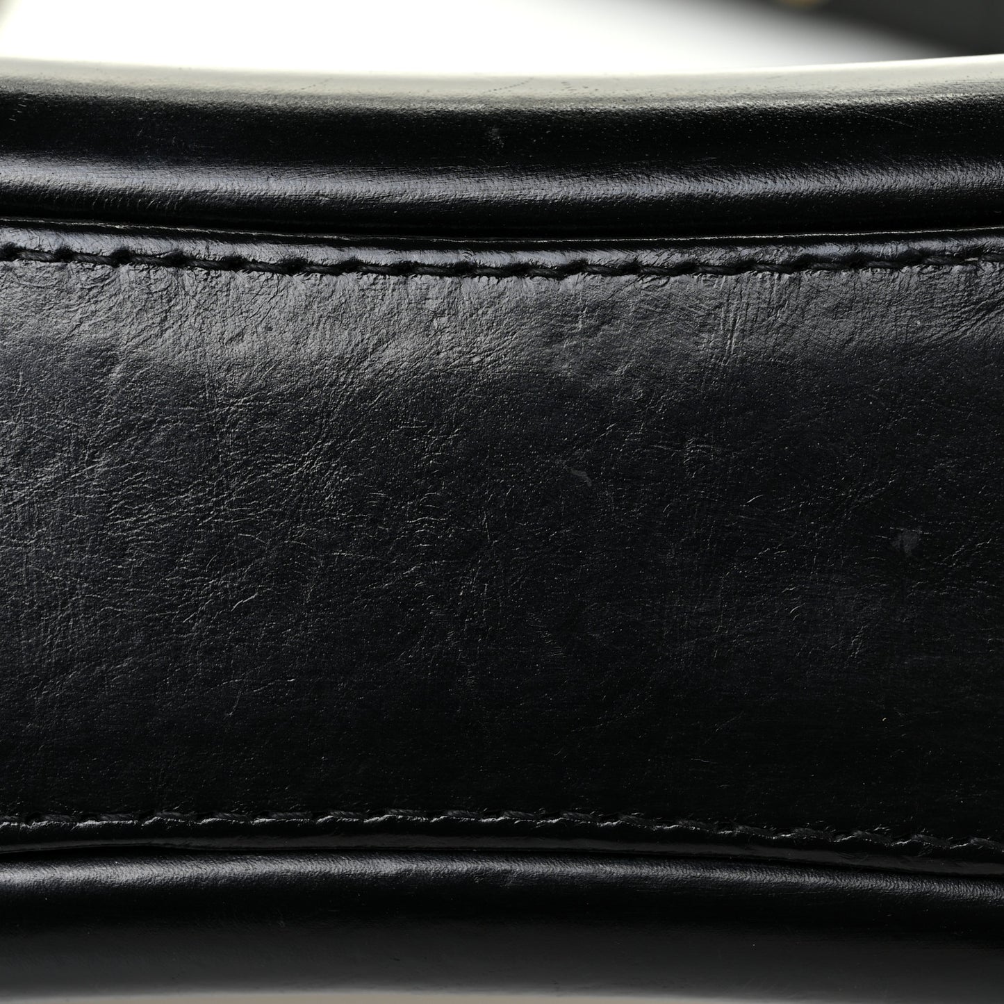 Aged Calfskin Quilted Small Gabrielle Hobo Black White