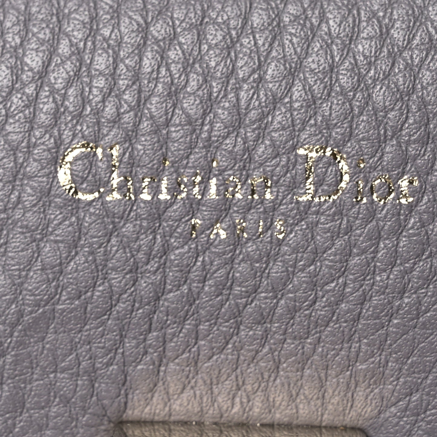 Grained Calfskin Medium Diorever Flap Grey