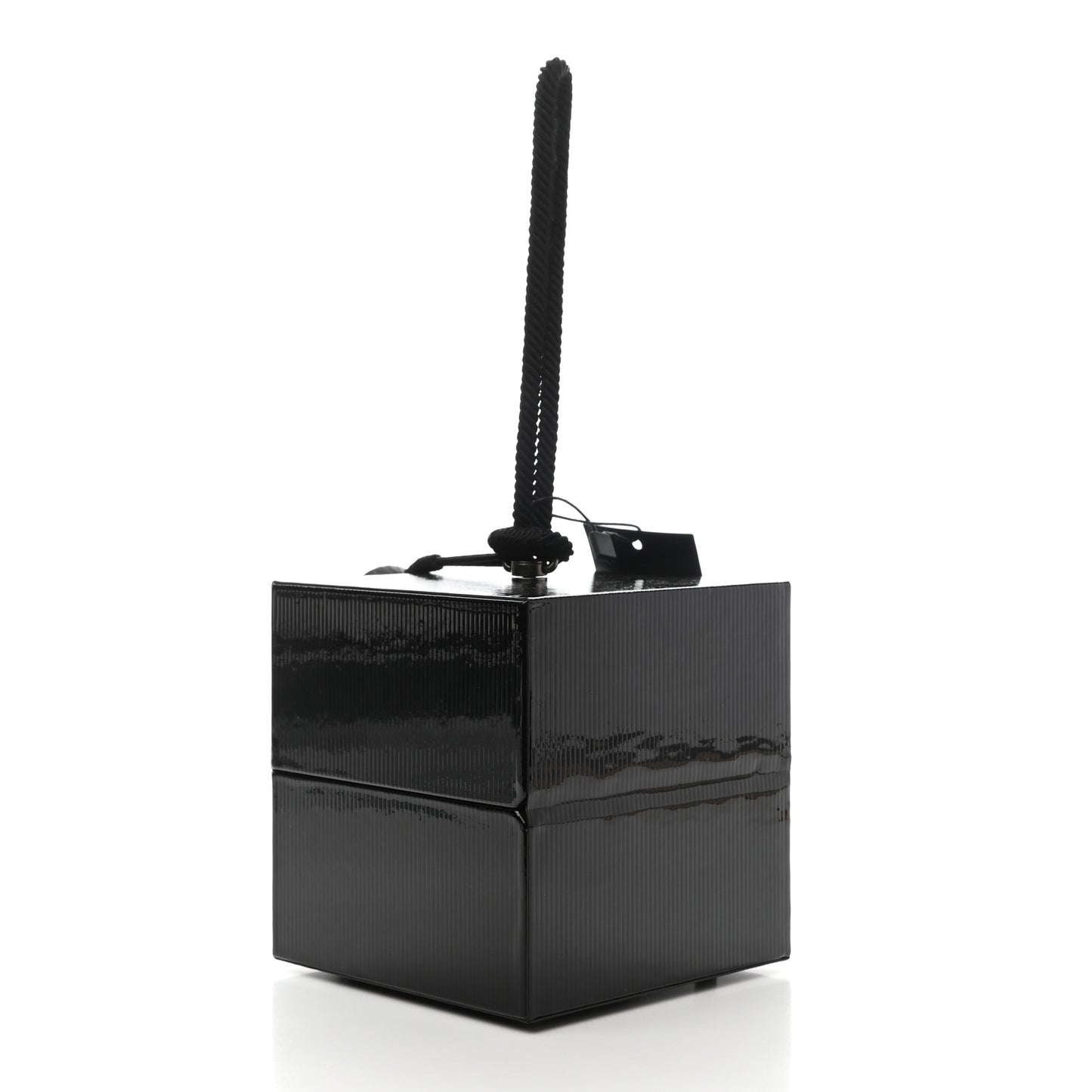 Patent Jerry Cube Box Clutch Black