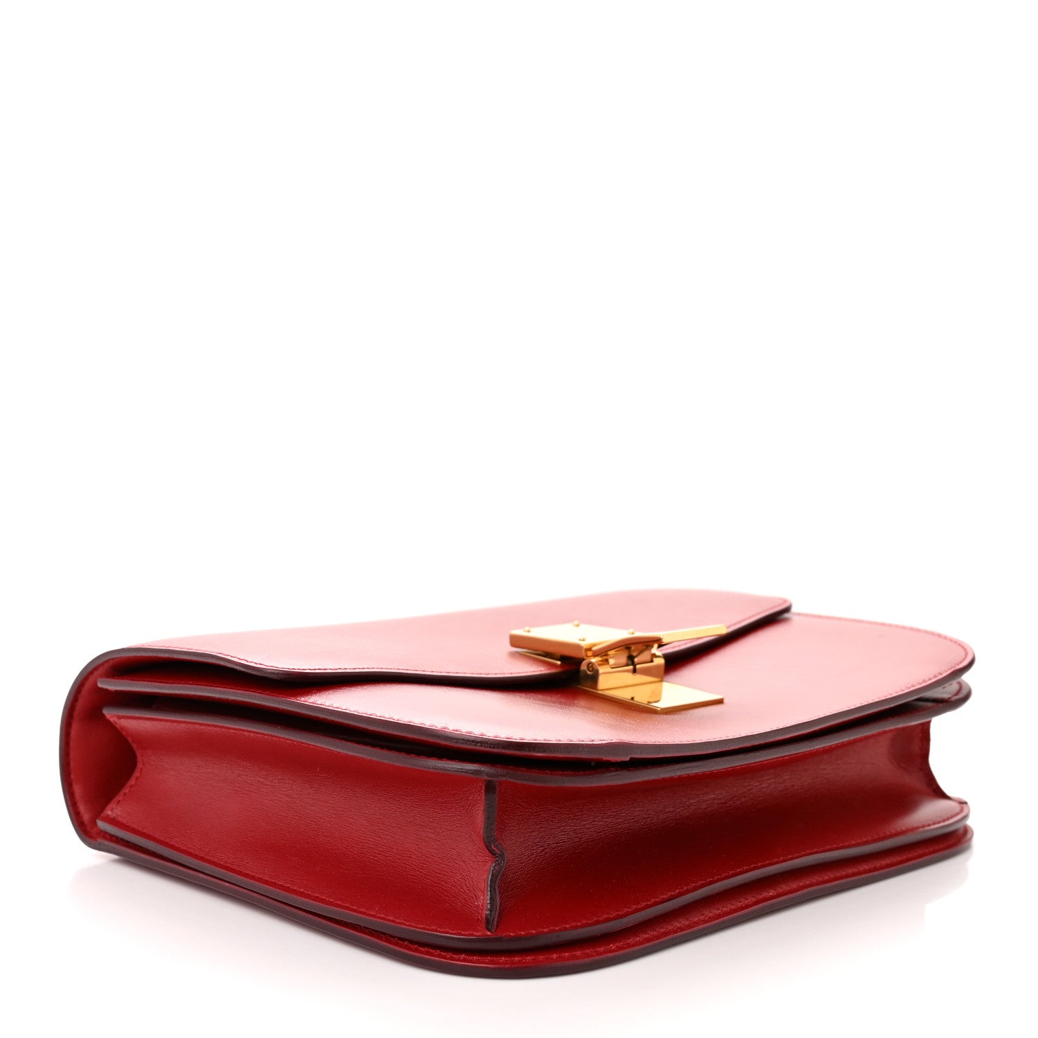 Celine Box Calfskin Medium Classic Box Flap Bag Red 4 of 12