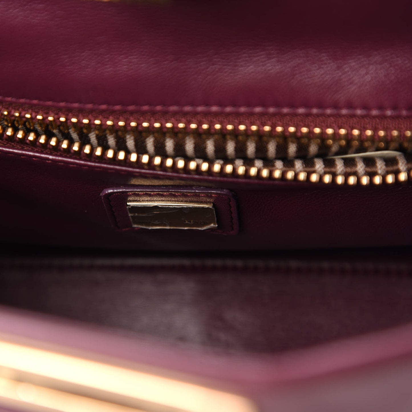 Nappa Medium Peekaboo Iconic Satchel Bordeaux