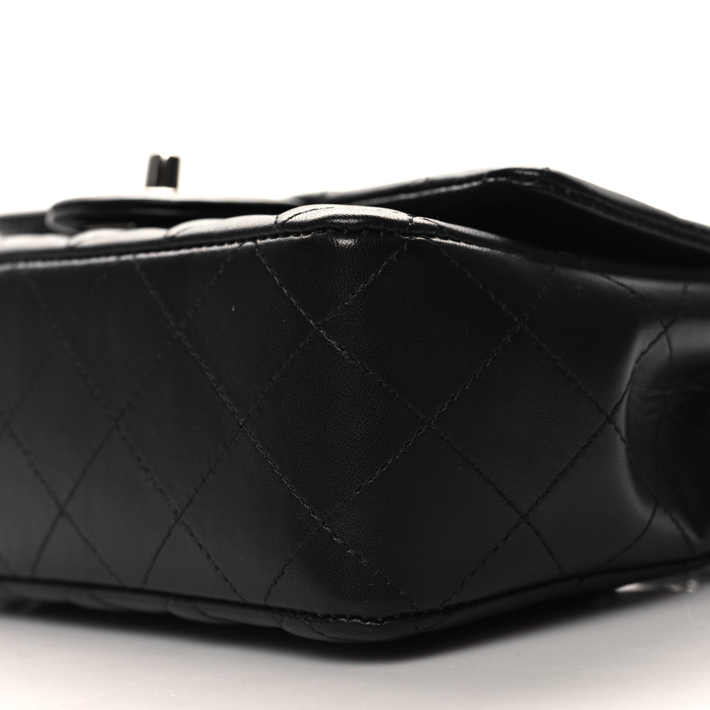 Lambskin Quilted Mini Rectangular Flap Black