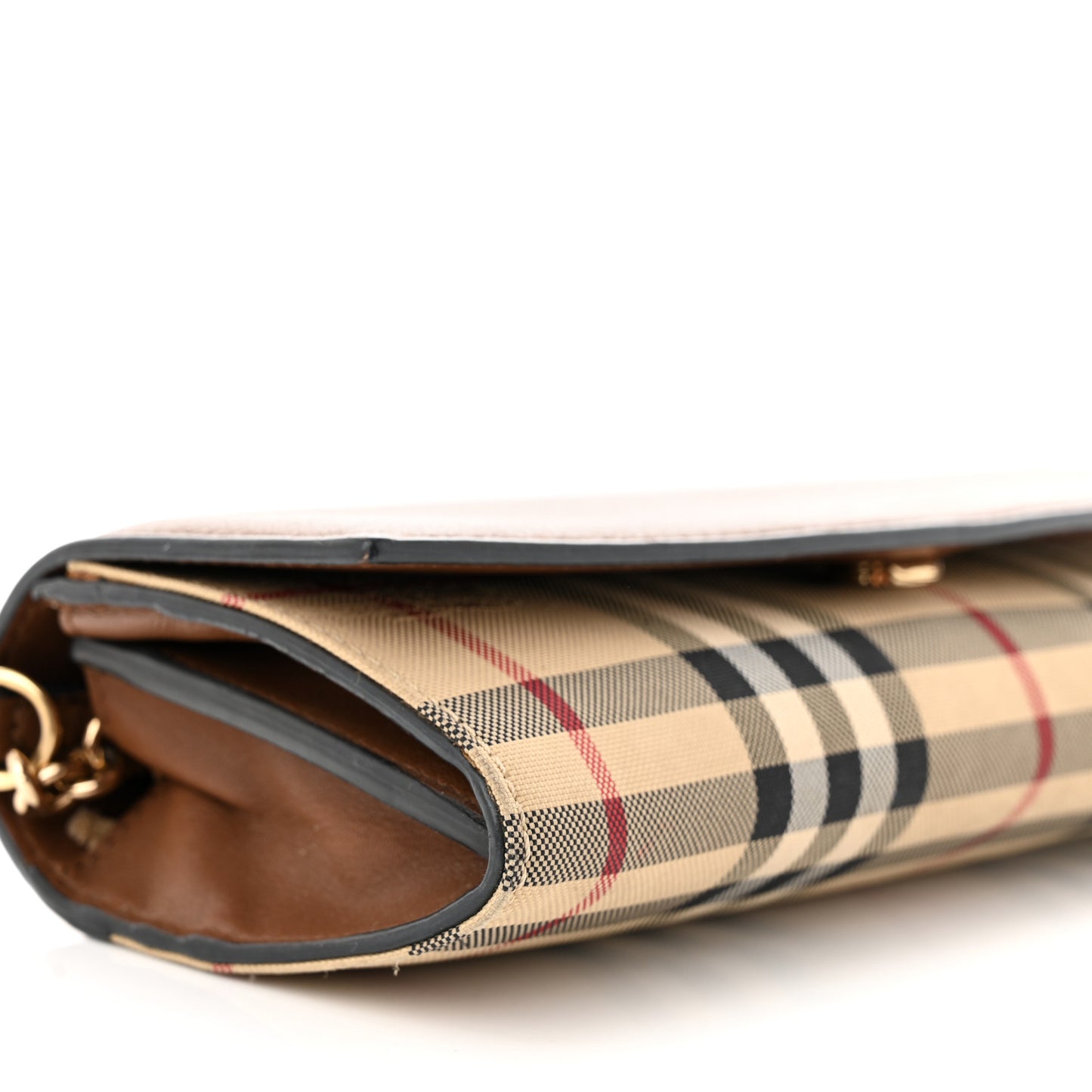 Calfskin Horseferry Check Henley Wallet On Chain Tan