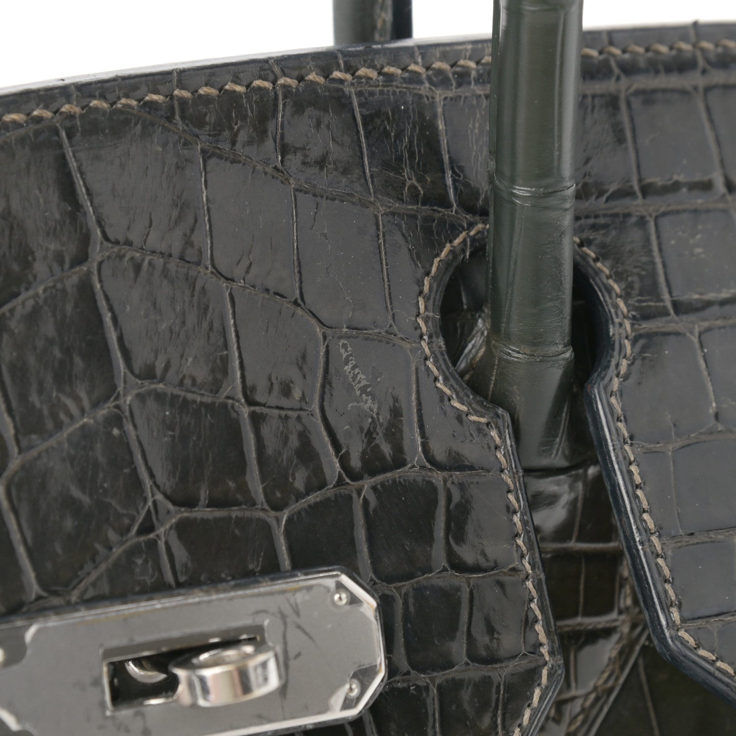 Hermes Shiny Niloticus Crocodile Birkin 30 Graphite 12 of 18