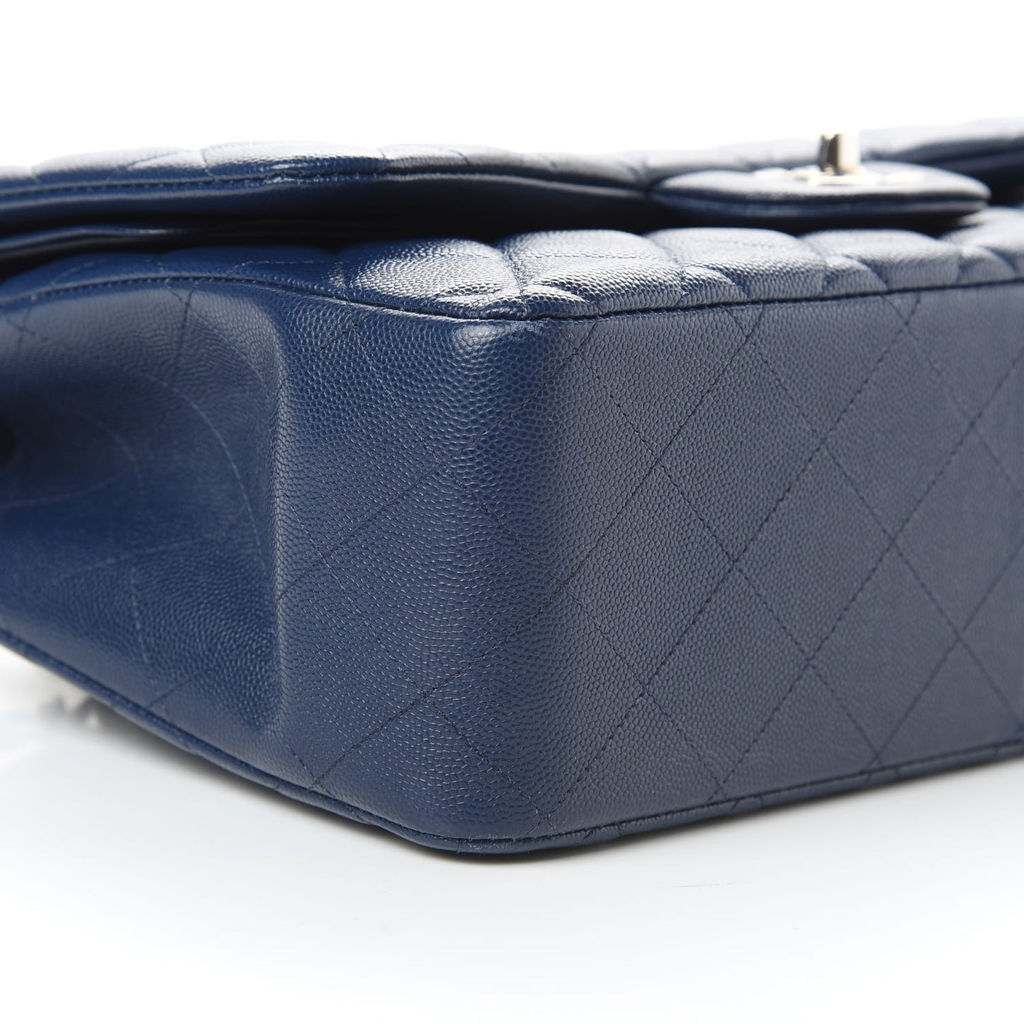 Caviar Quilted Jumbo Double Flap Blue