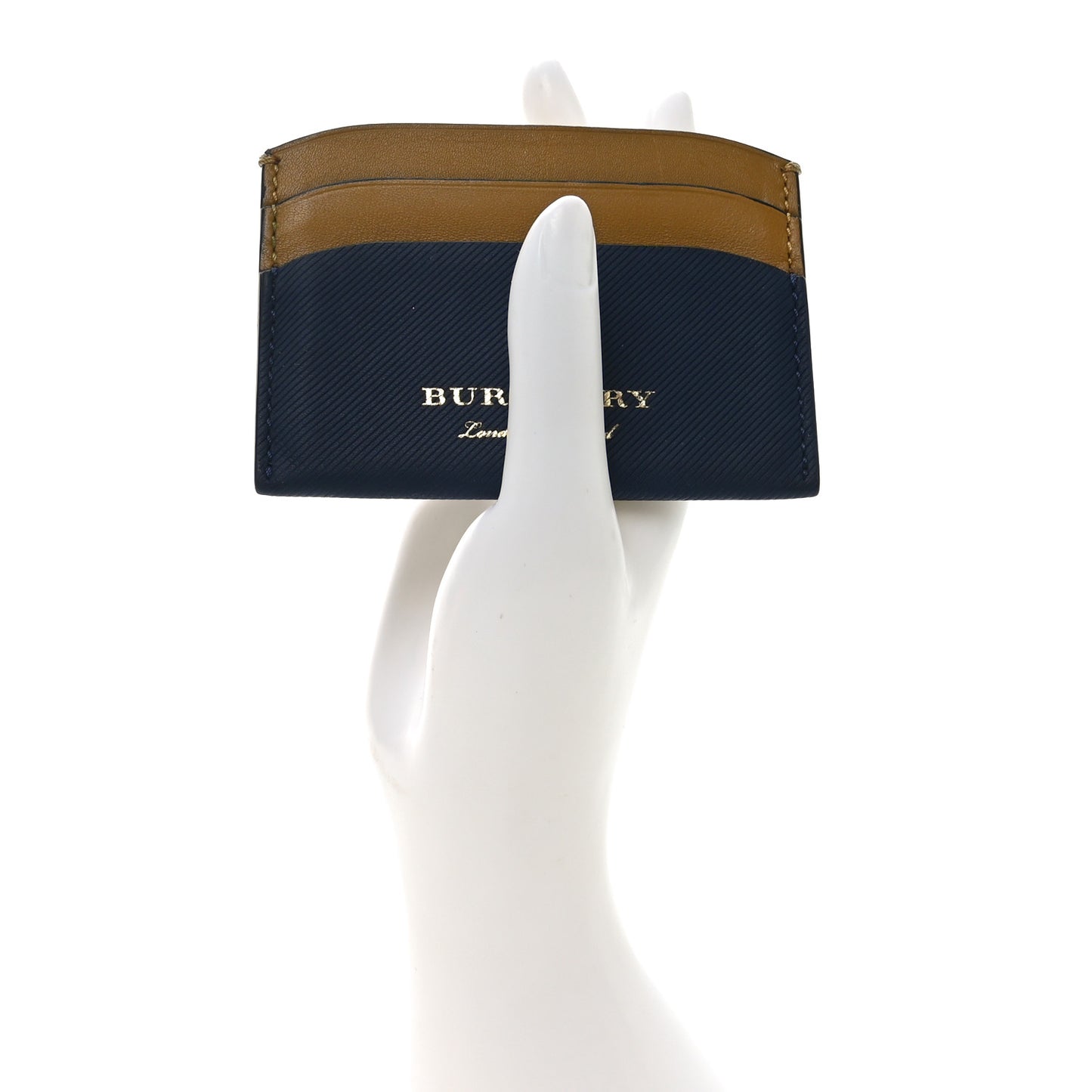 Soft Grain Calfskin Izzy Card Case Blue Carbon Camel