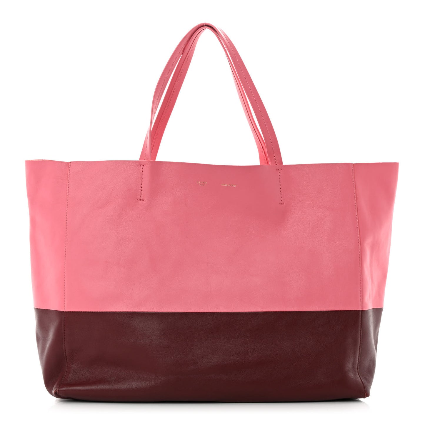 Lambskin Horizontal Bi-Color Cabas Pink Rust