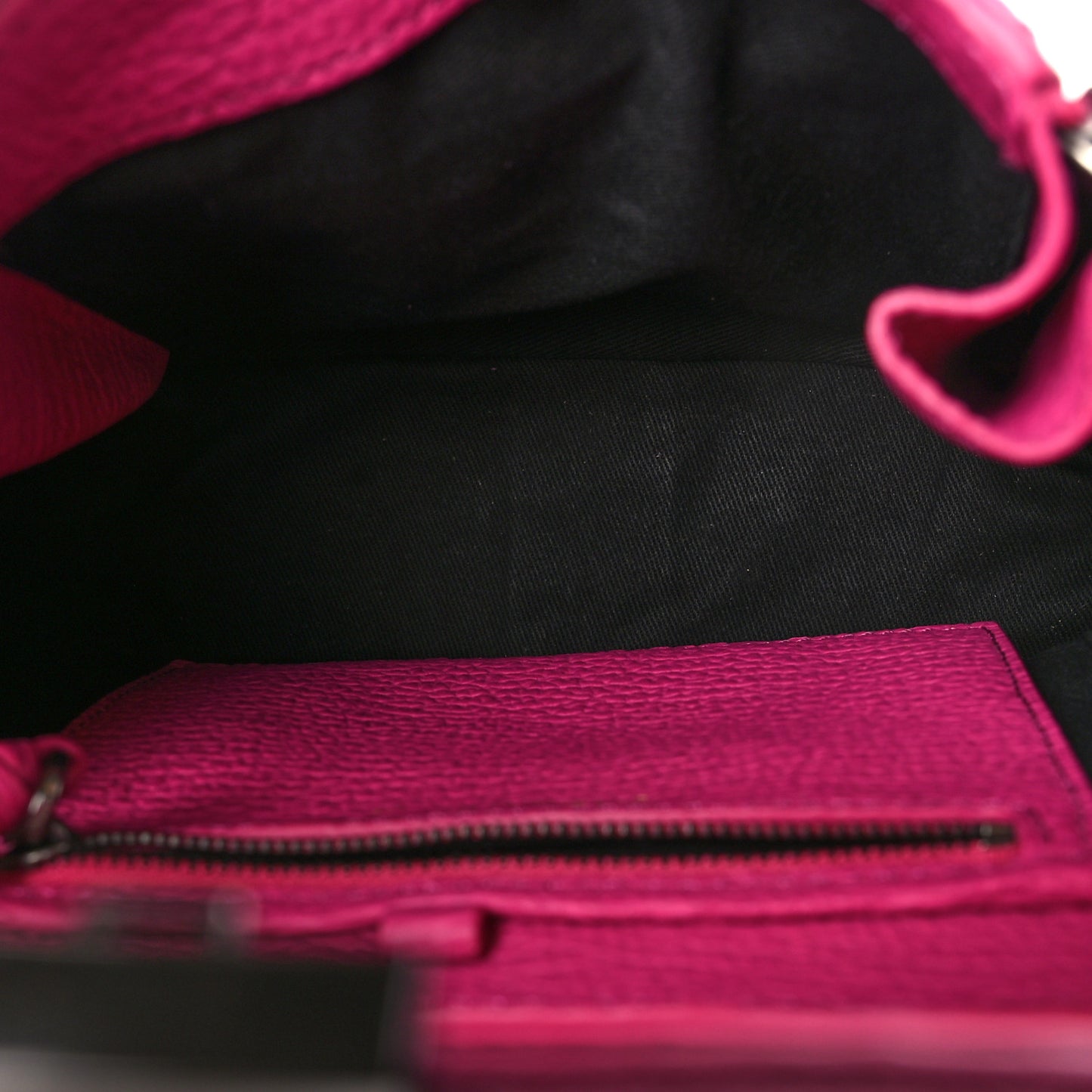 Textured Calfskin Mini Pashli Satchel Bright Fuchsia