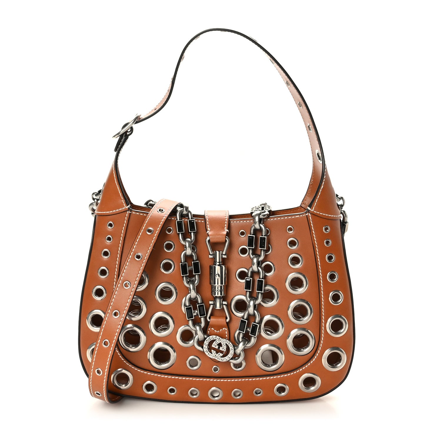 Calfskin Ha Ha Ha Jackie 1961 Eyelet Hobo Cuir
