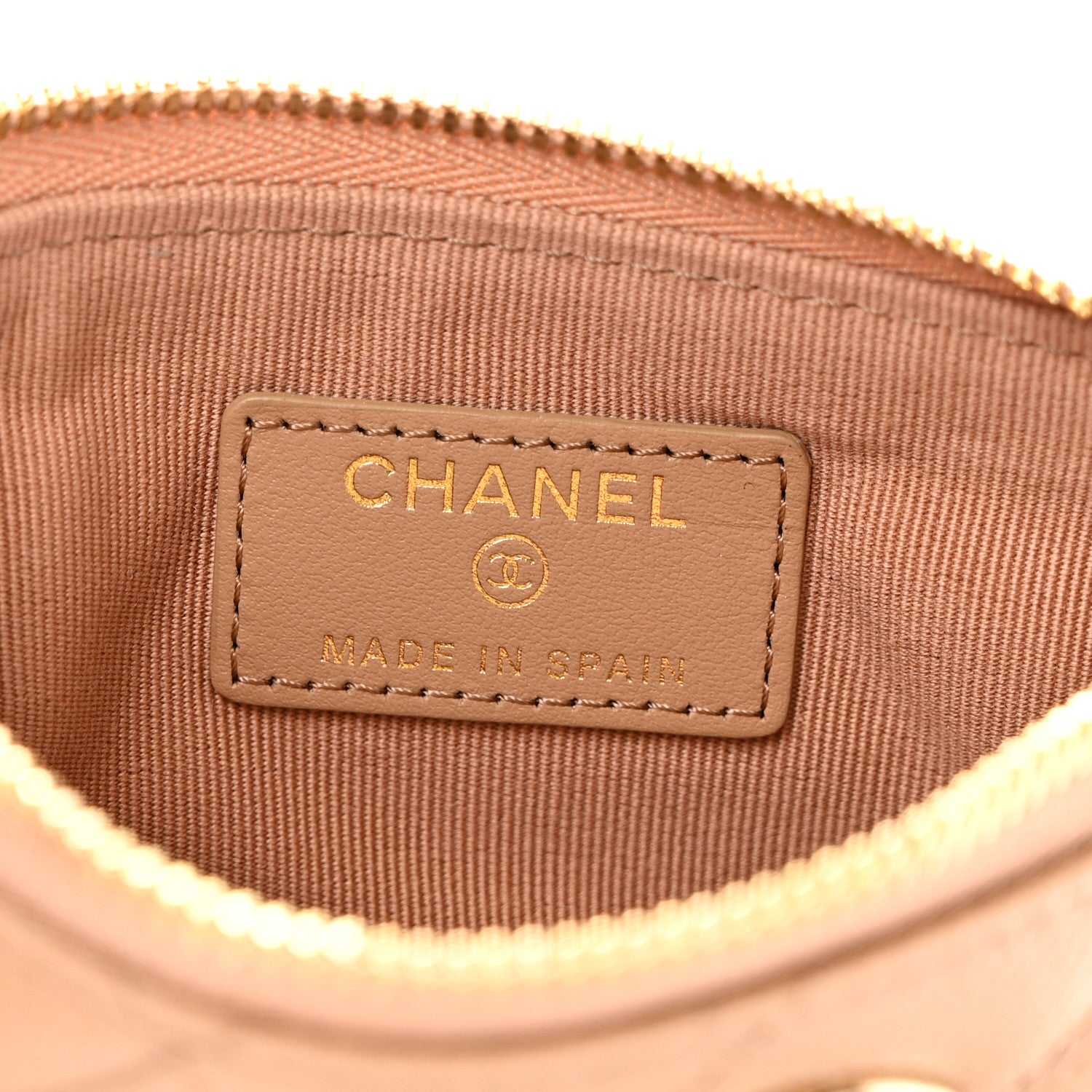 Chanel Caviar Quilted Small Multi Chain Cosmetic Case Beige 6 of 8