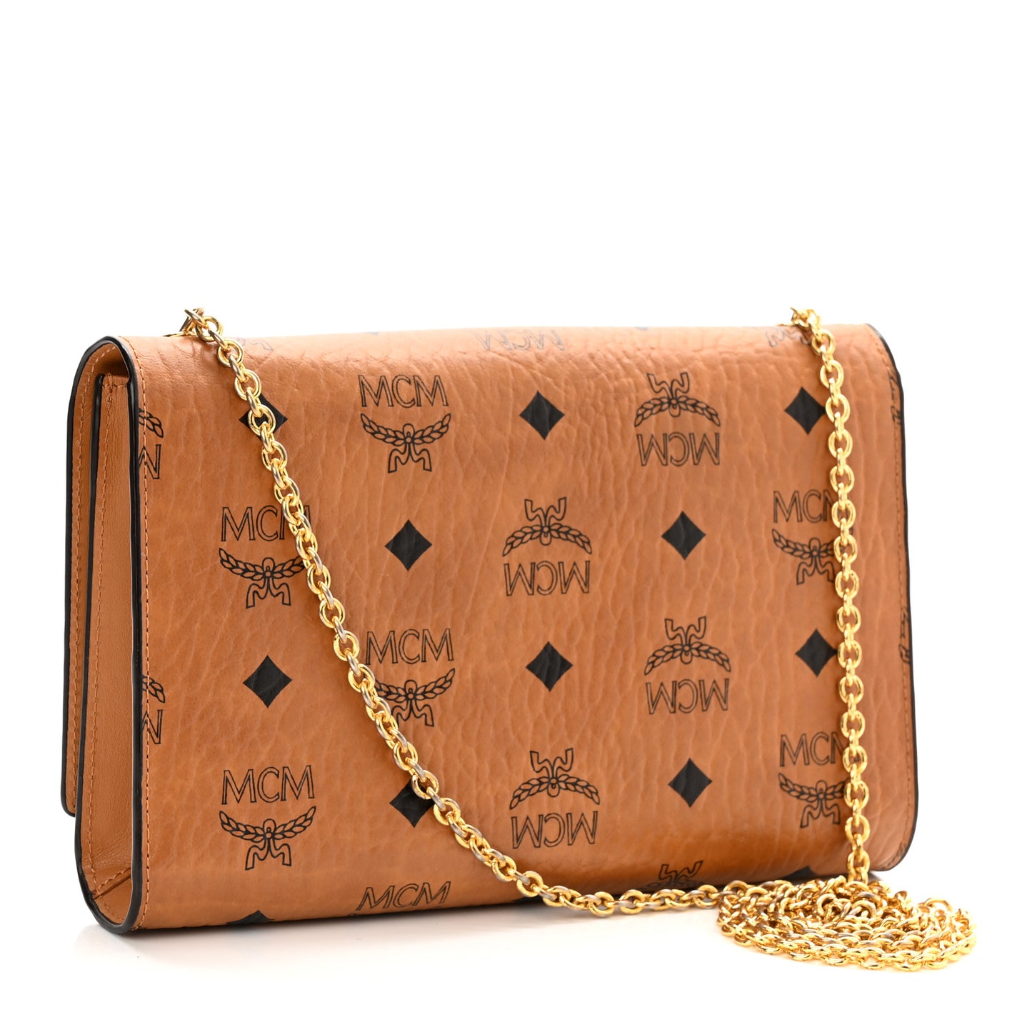 Visetos Studded Chain Wallet Cognac