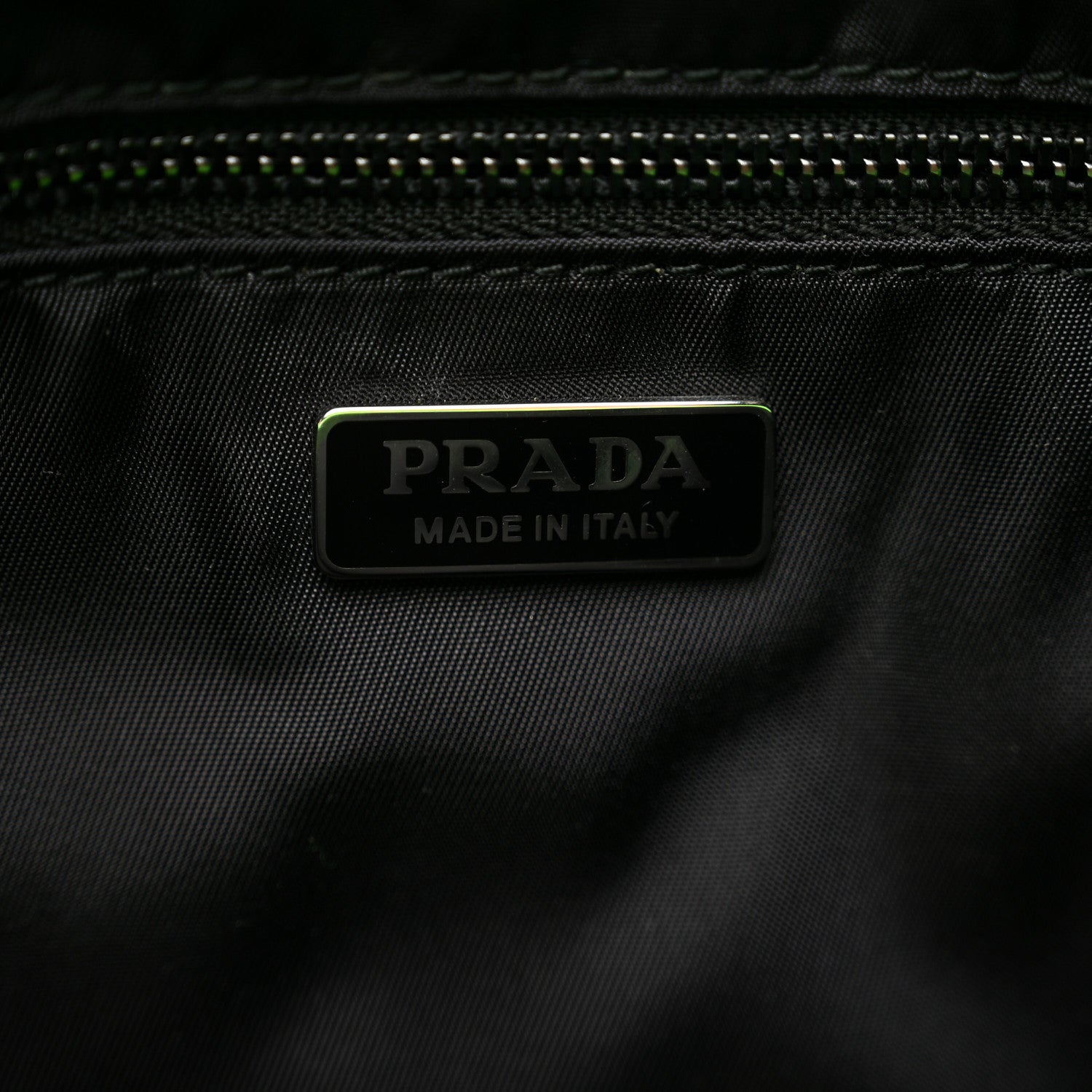 Prada Tessuto Nylon Soft Padded Medium Chain Clutch Bag Verde Fluo 6 of 7