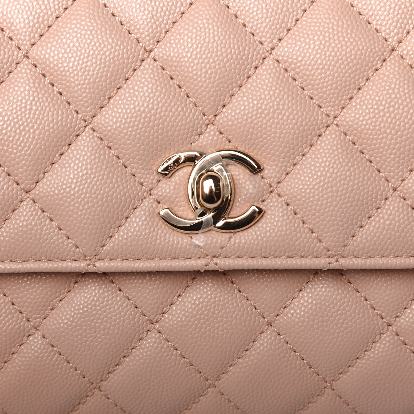 Caviar Quilted Mini Coco Handle Flap Light Pink