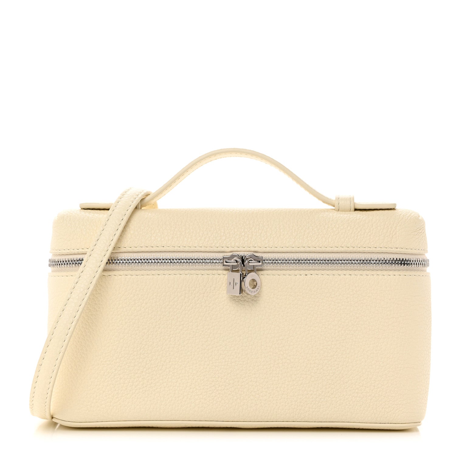 Loro Piana Grained Calfskin L19 Extra Pocket Pouch Whisper White