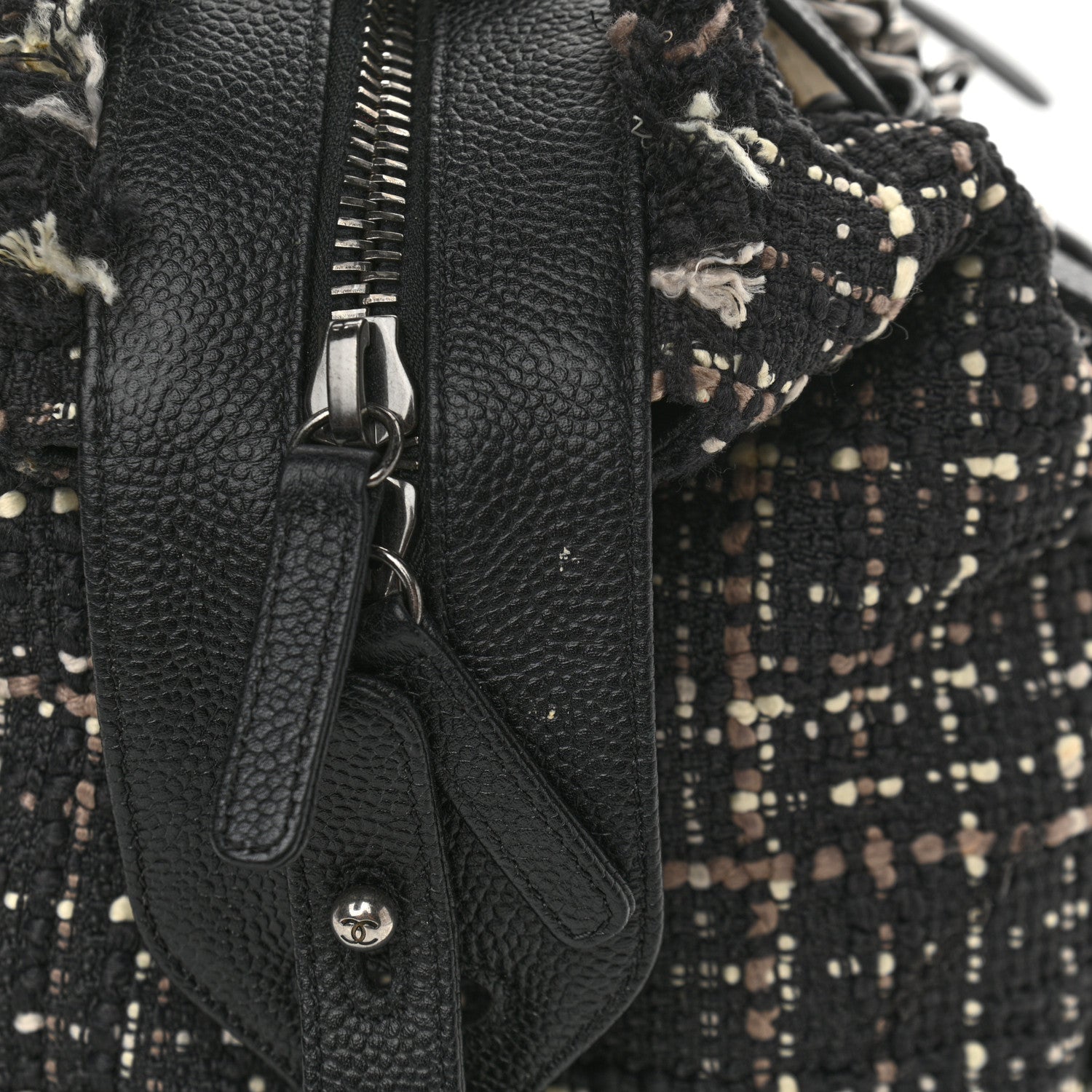 Chanel Tweed Trip Bowling Bag Black 17 of 17
