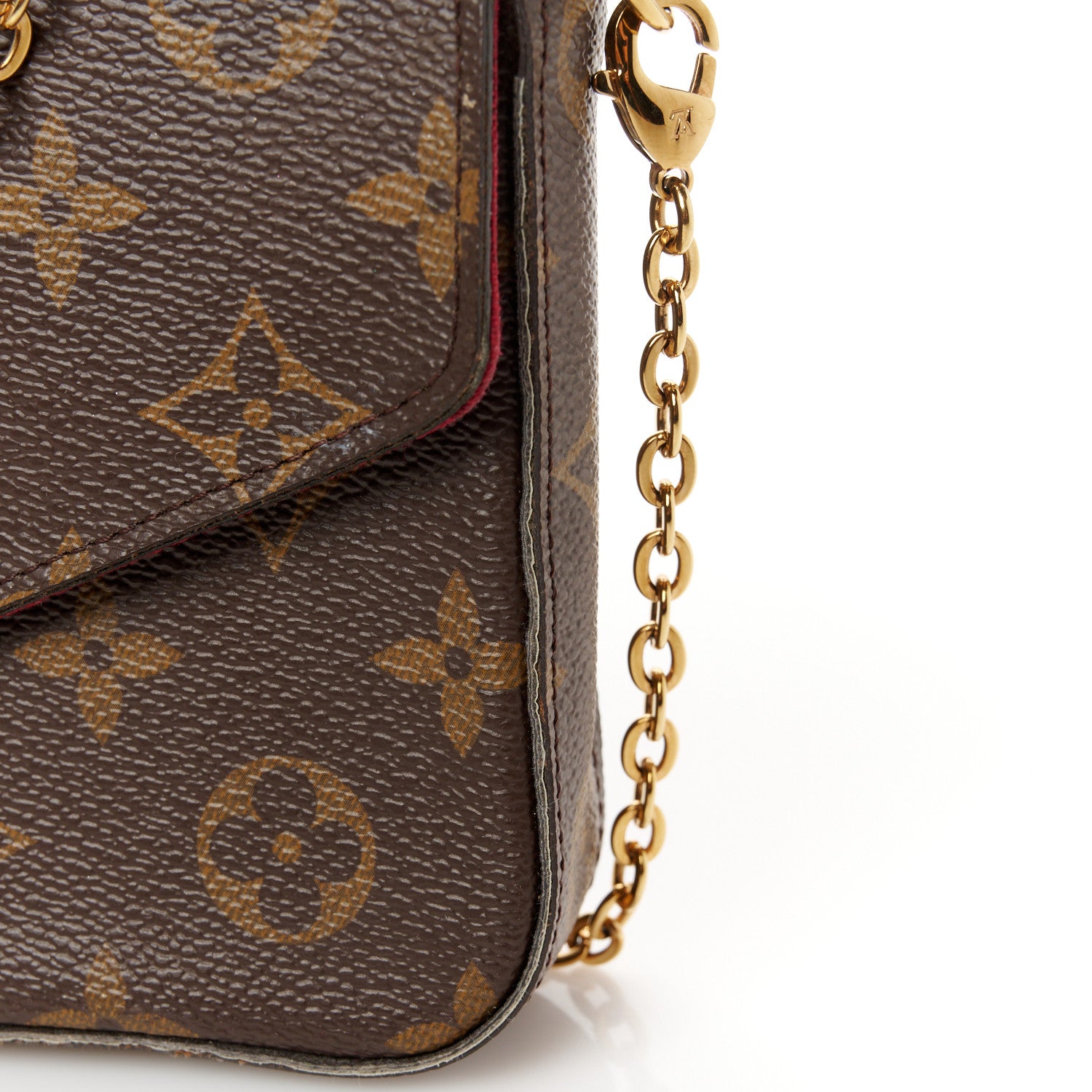 Louis Vuitton Monogram Pochette Felicie Chain Wallet Fuchsia 18 of 19