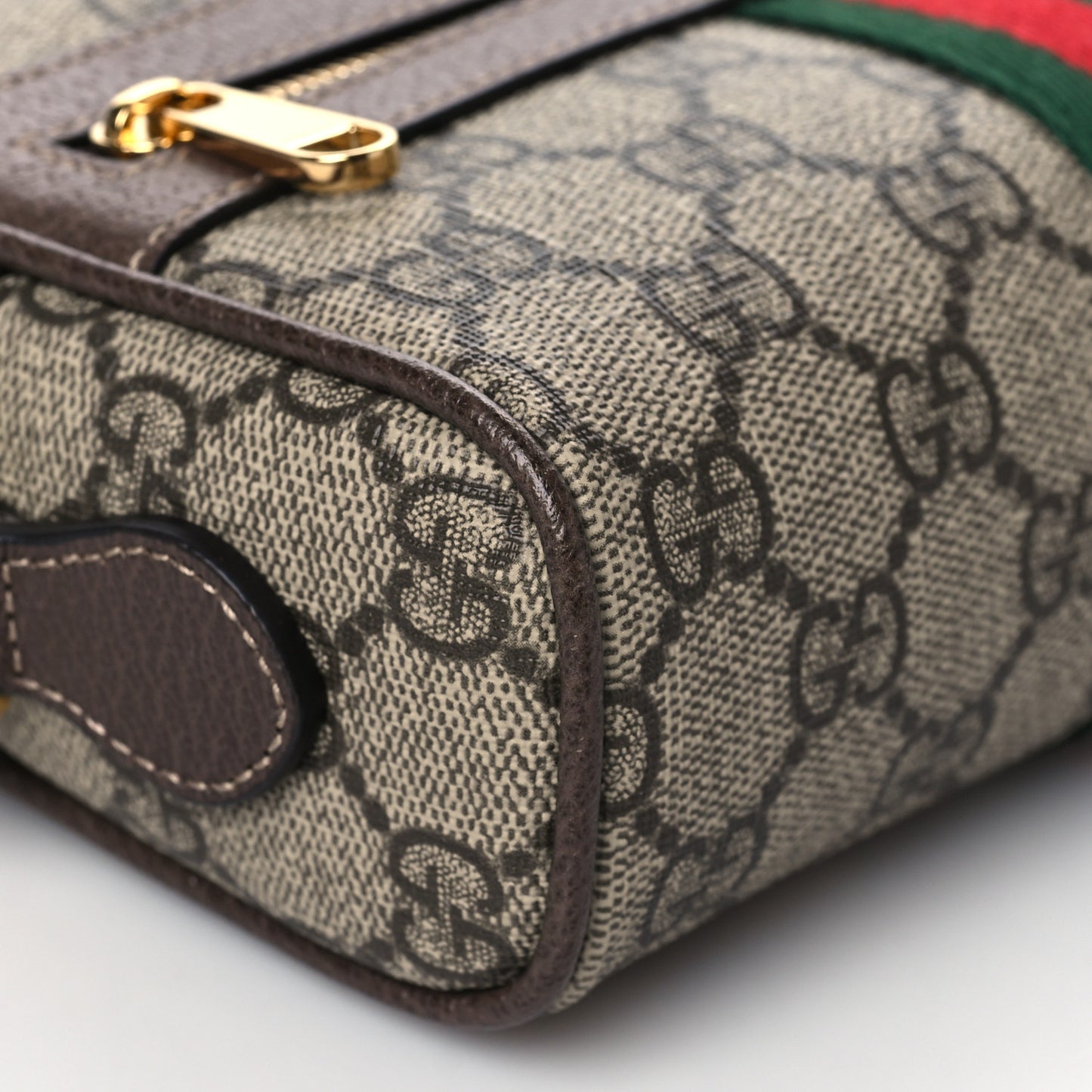 GG Supreme Monogram Web Mini Ophidia Shoulder Bag Brown
