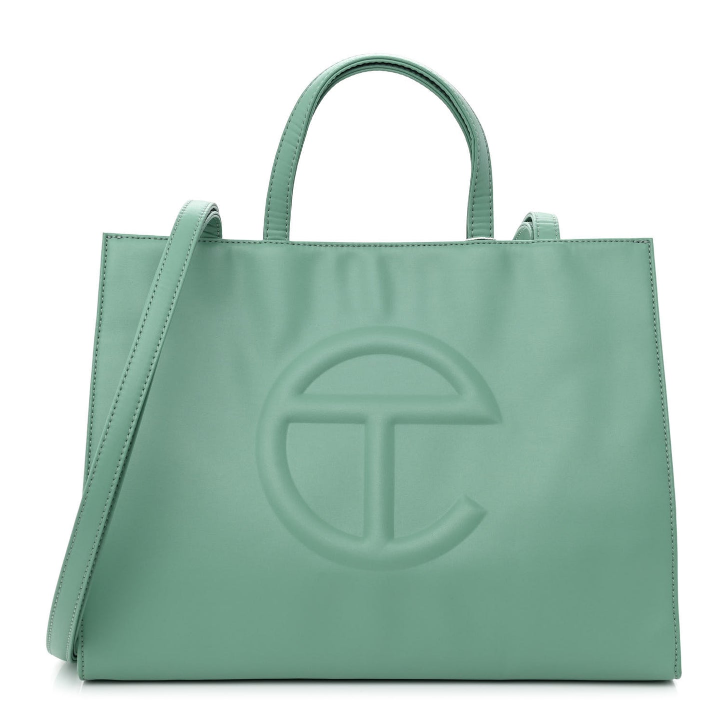 Vegan Leather Medium Shopping Bag Sage
