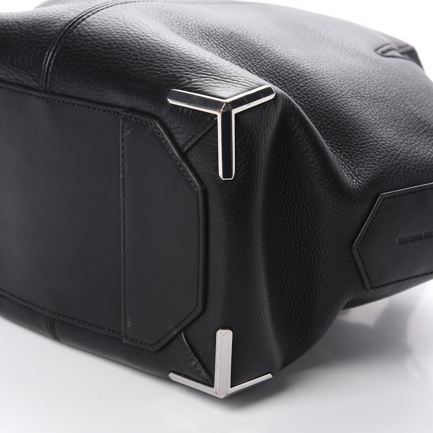 Pebbled Calfskin Small Emile Black Silver Hardware